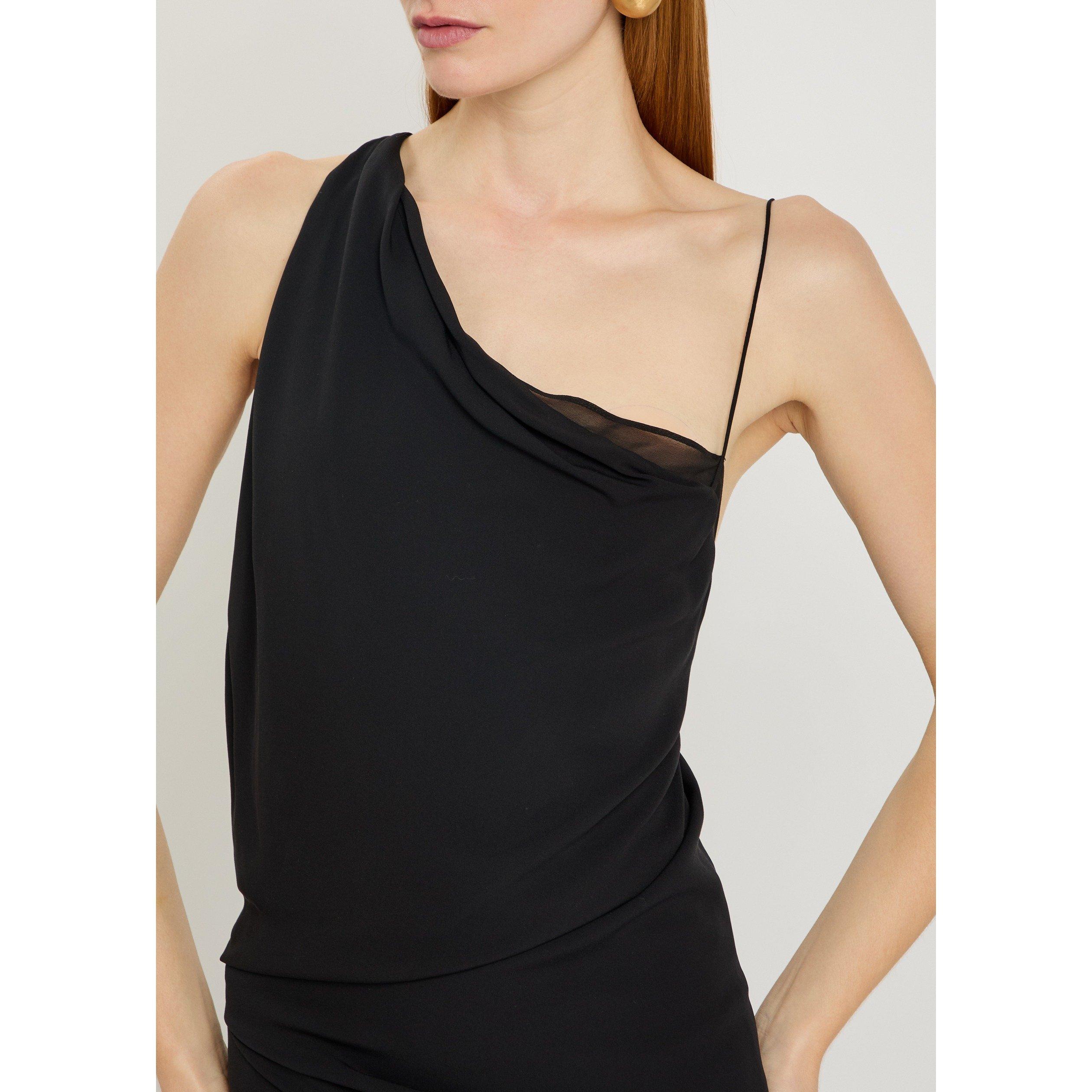 BLACK - Aaron Esh - 5 One Shoulder Twist Drape Dre - 4