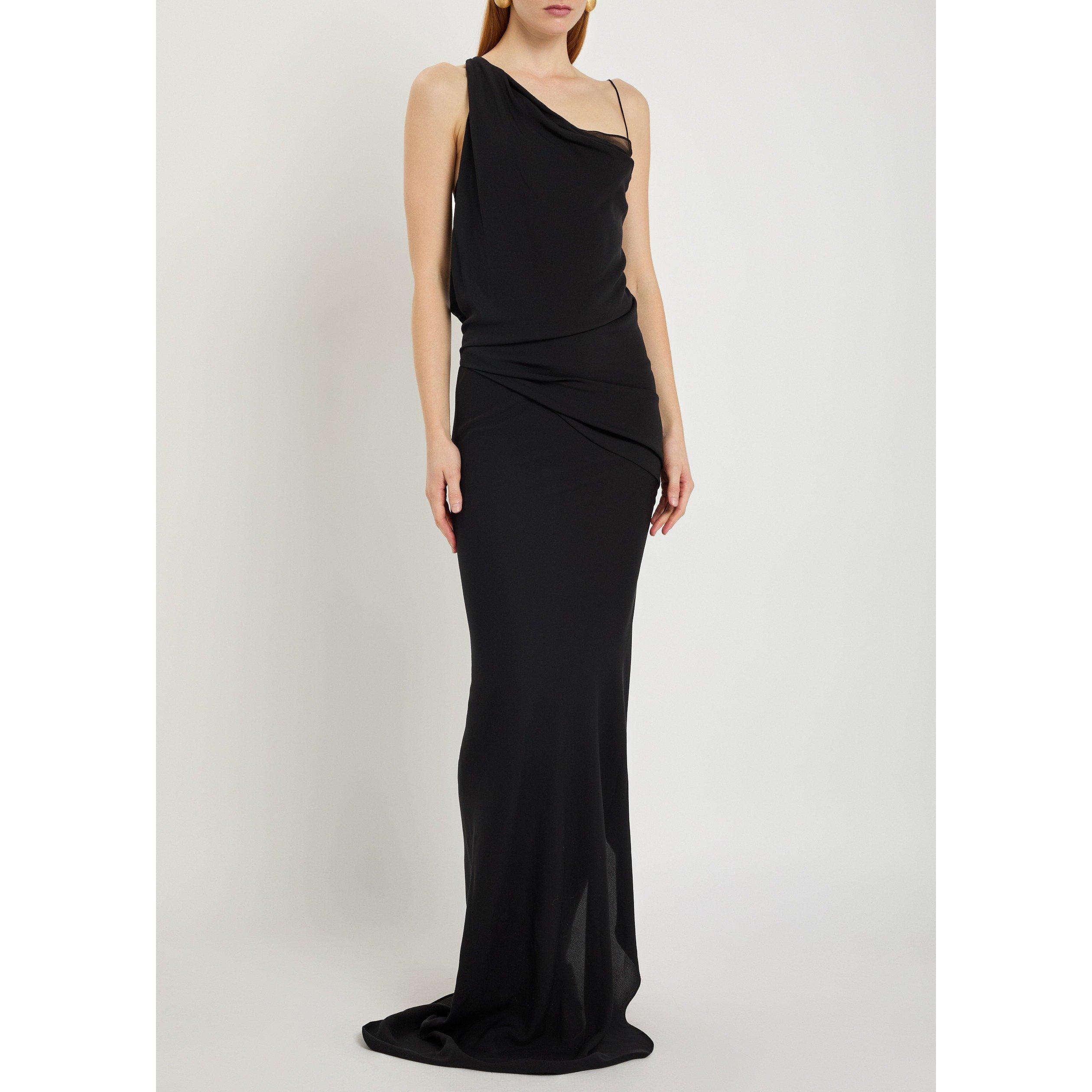BLACK - Aaron Esh - 5 One Shoulder Twist Drape Dre - 5