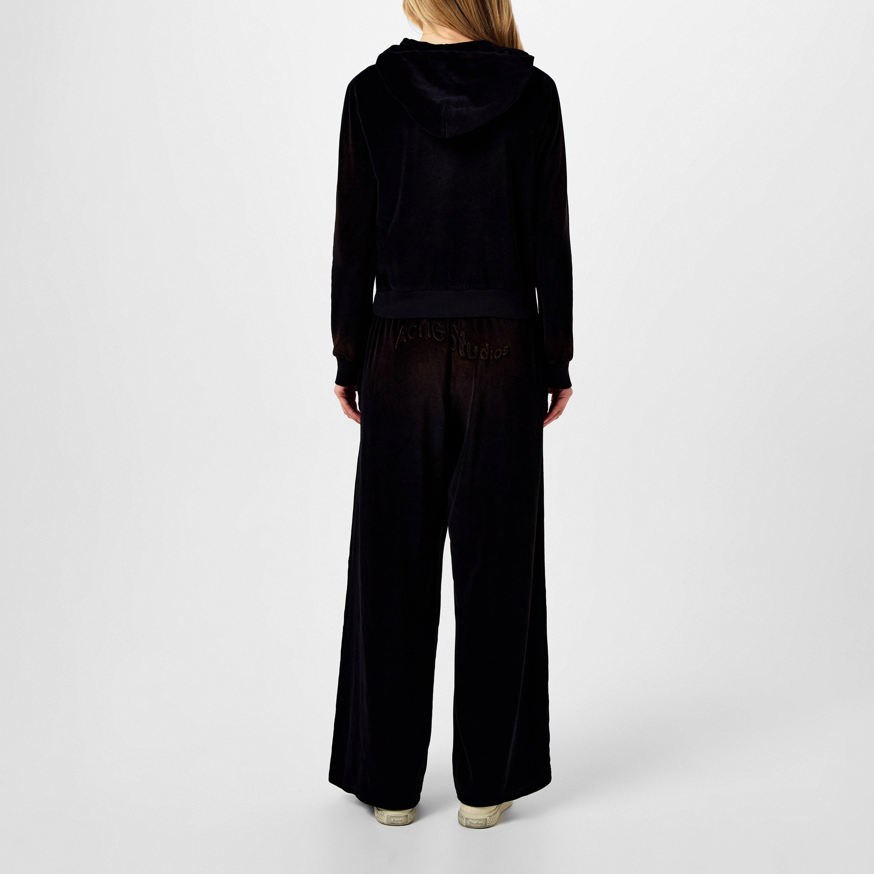 Black - Acne Studios - Velour Logo Hoodie - 3