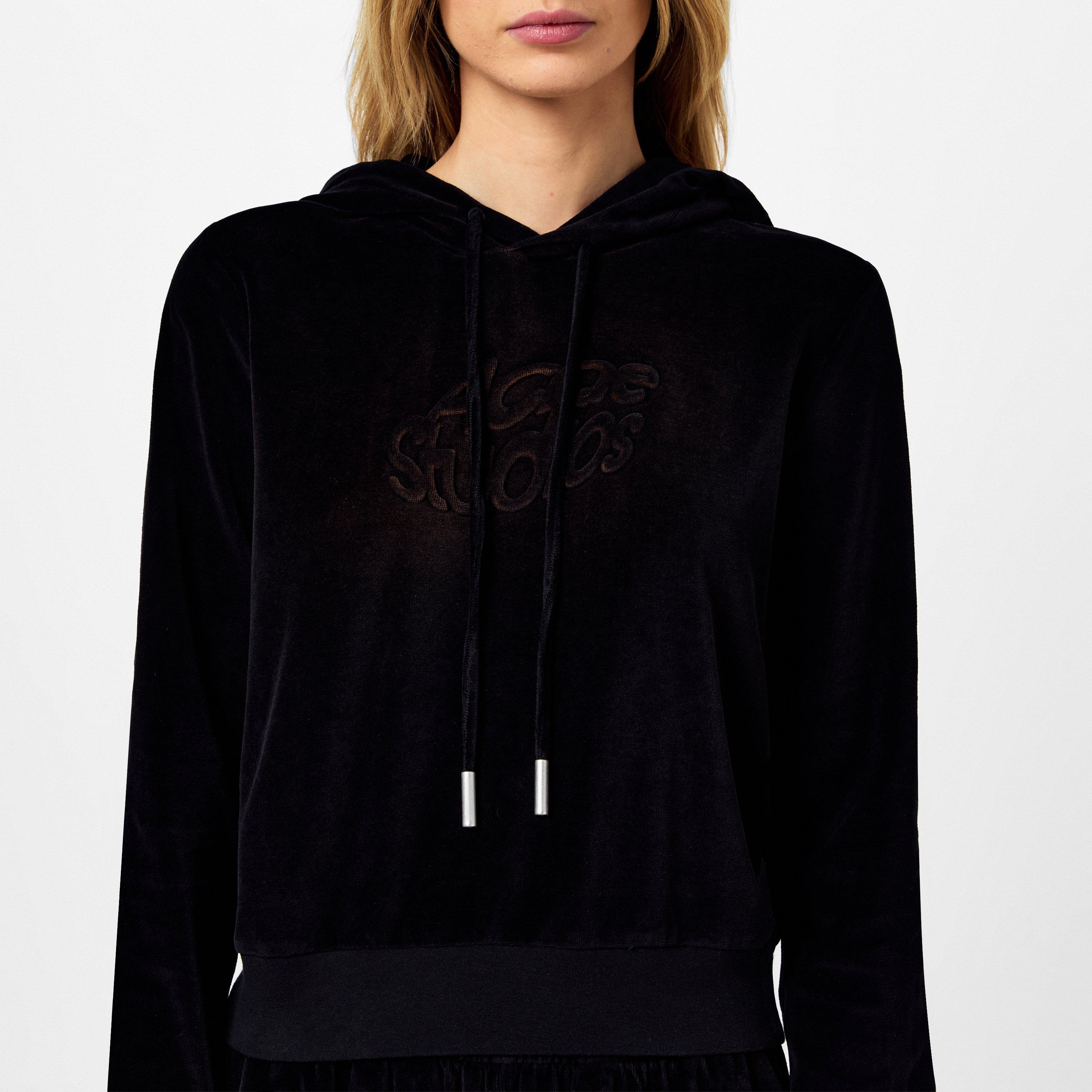 Black - Acne Studios - Velour Logo Hoodie - 4