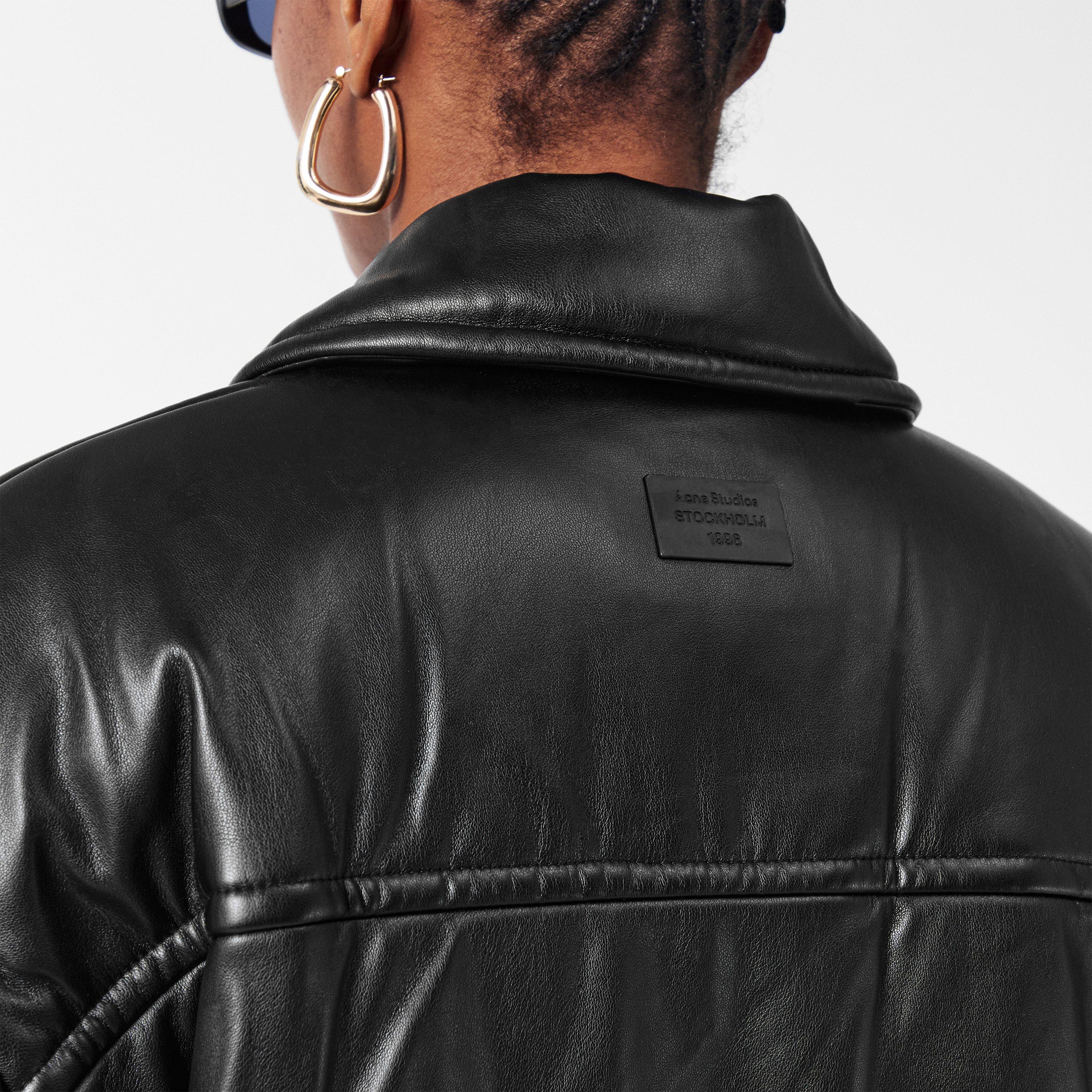 Black - Acne Studios - Women's  Coated Long Sleeve Oversized Fit Bomber Jacket - 5