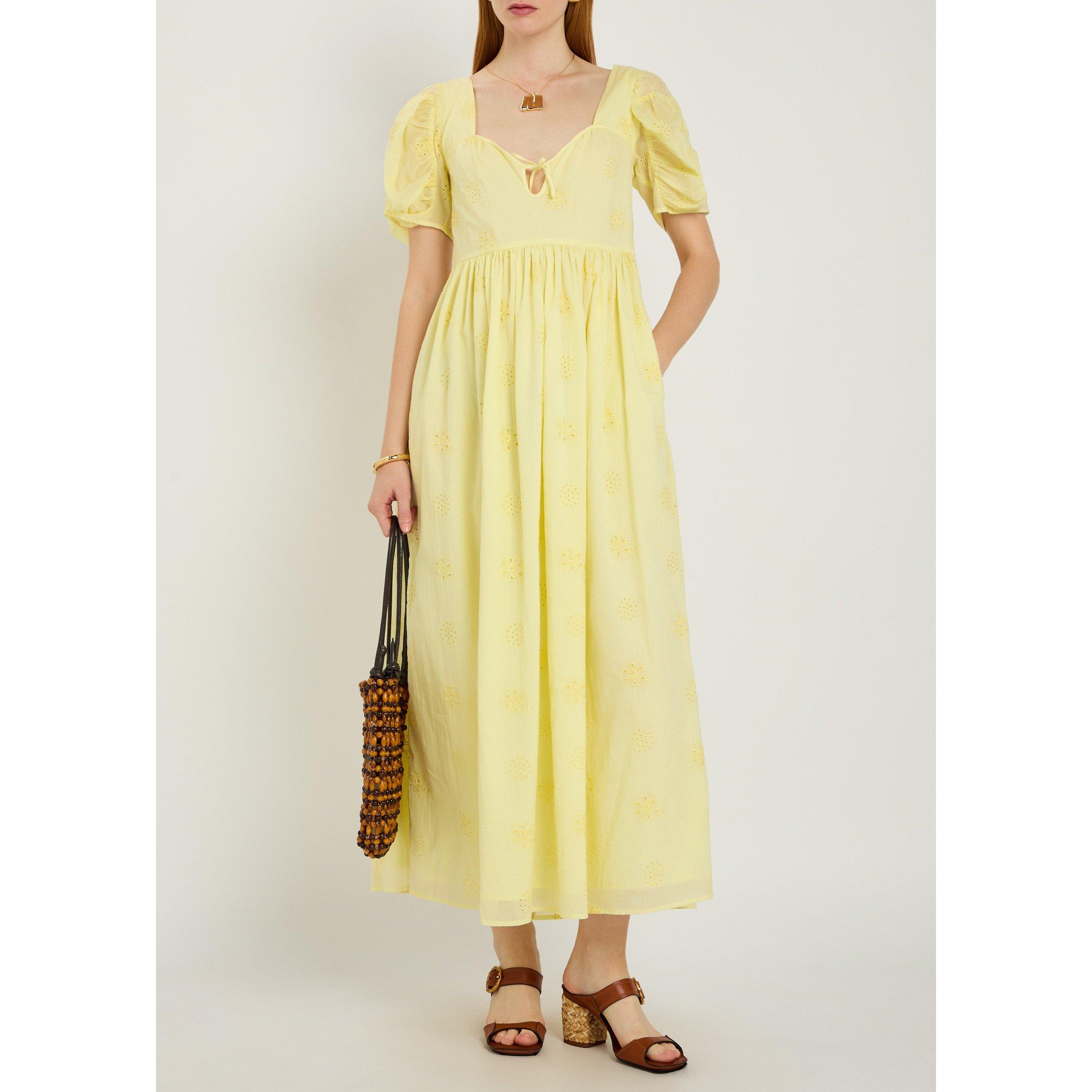 YELLOW - Thierry Colson - SD CALLIOPE SS FLORAL MIDI DRE - 5