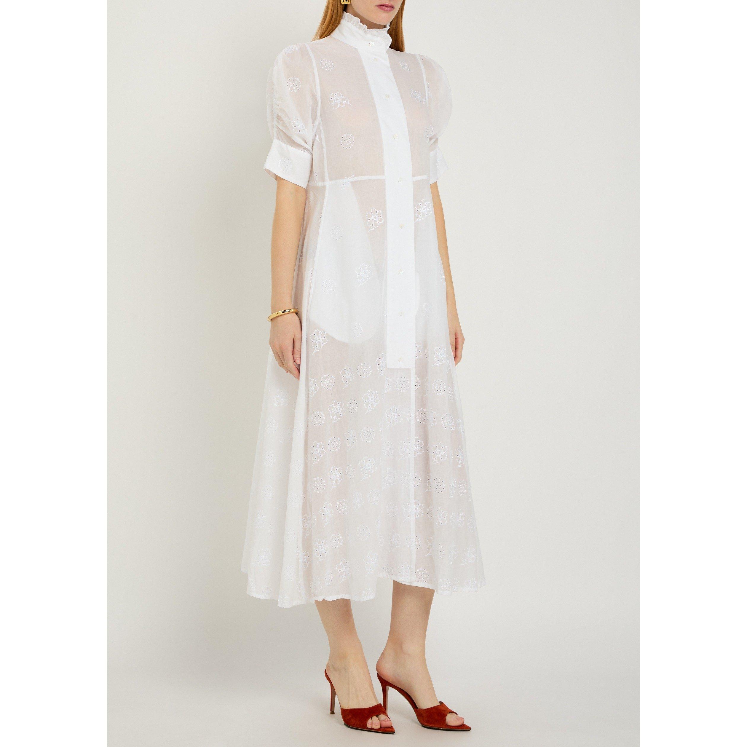 WHITE - Thierry Colson - SD VENETIA  SS EYELET MIDI DRE - 2