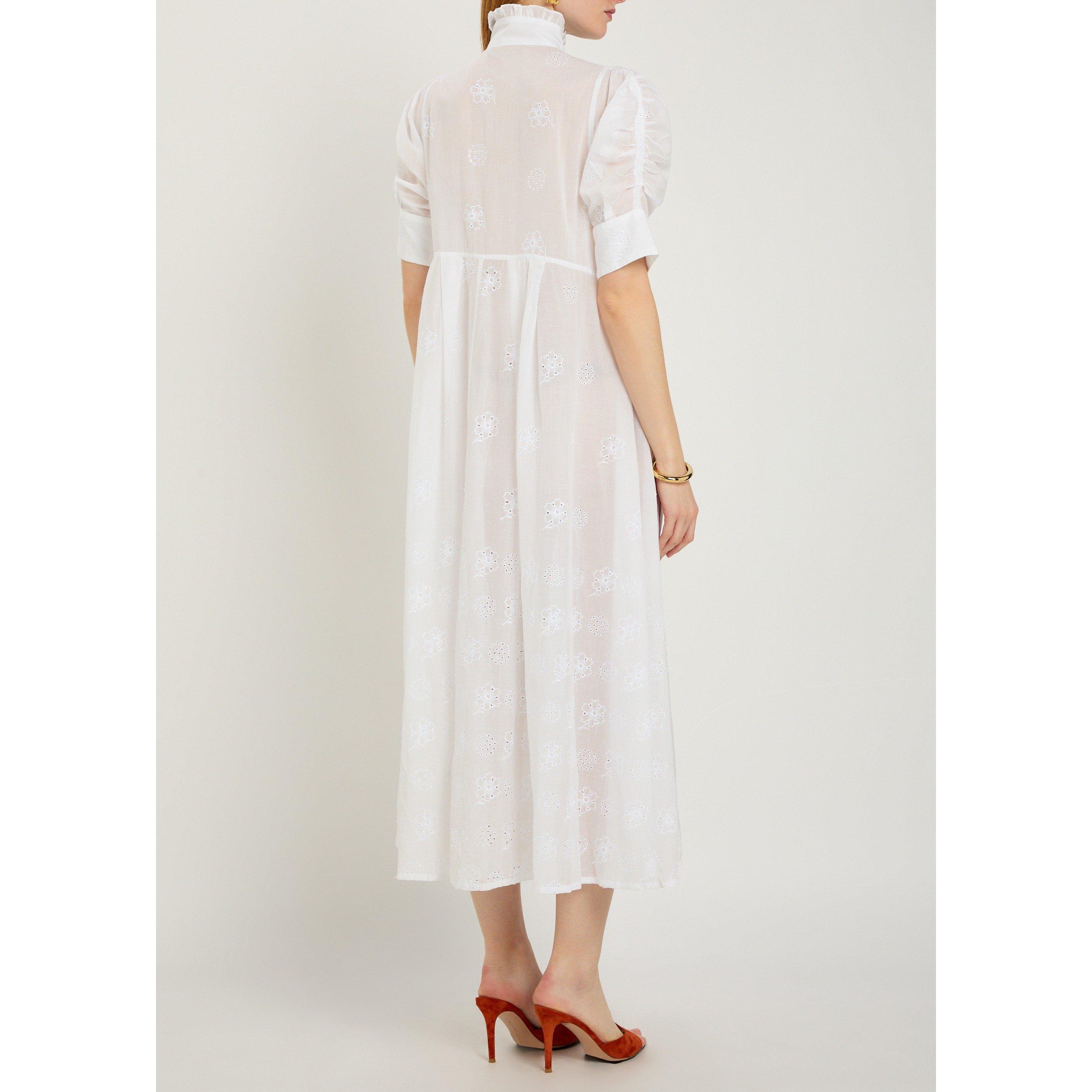 WHITE - Thierry Colson - SD VENETIA  SS EYELET MIDI DRE - 3