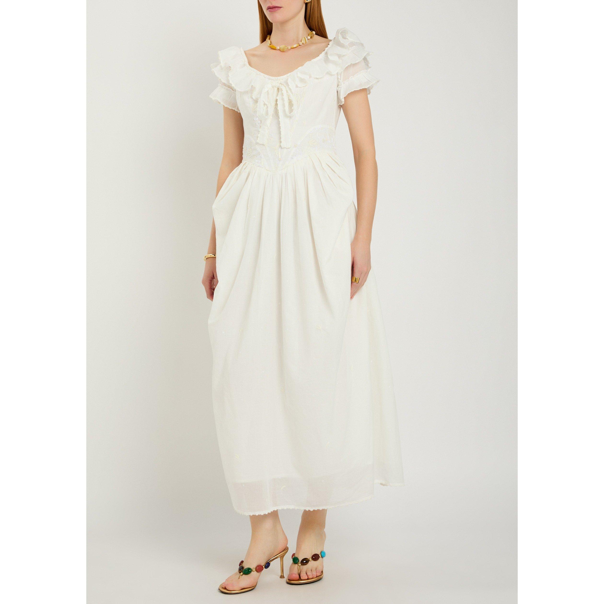 OFF WHITE - Thierry Colson - SD FALBALA OFF SLHDR MIDI DRES - 2
