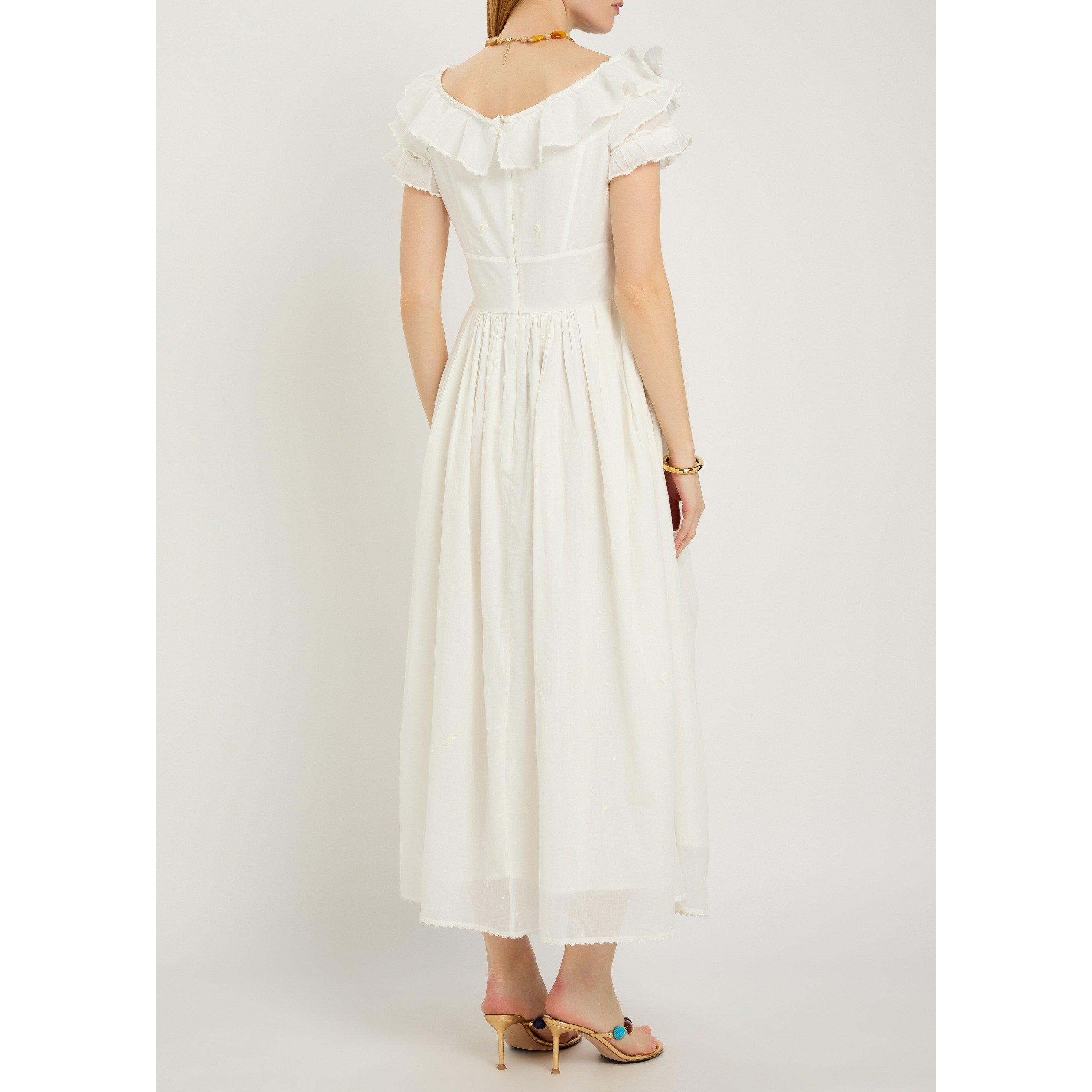 OFF WHITE - Thierry Colson - SD FALBALA OFF SLHDR MIDI DRES - 3