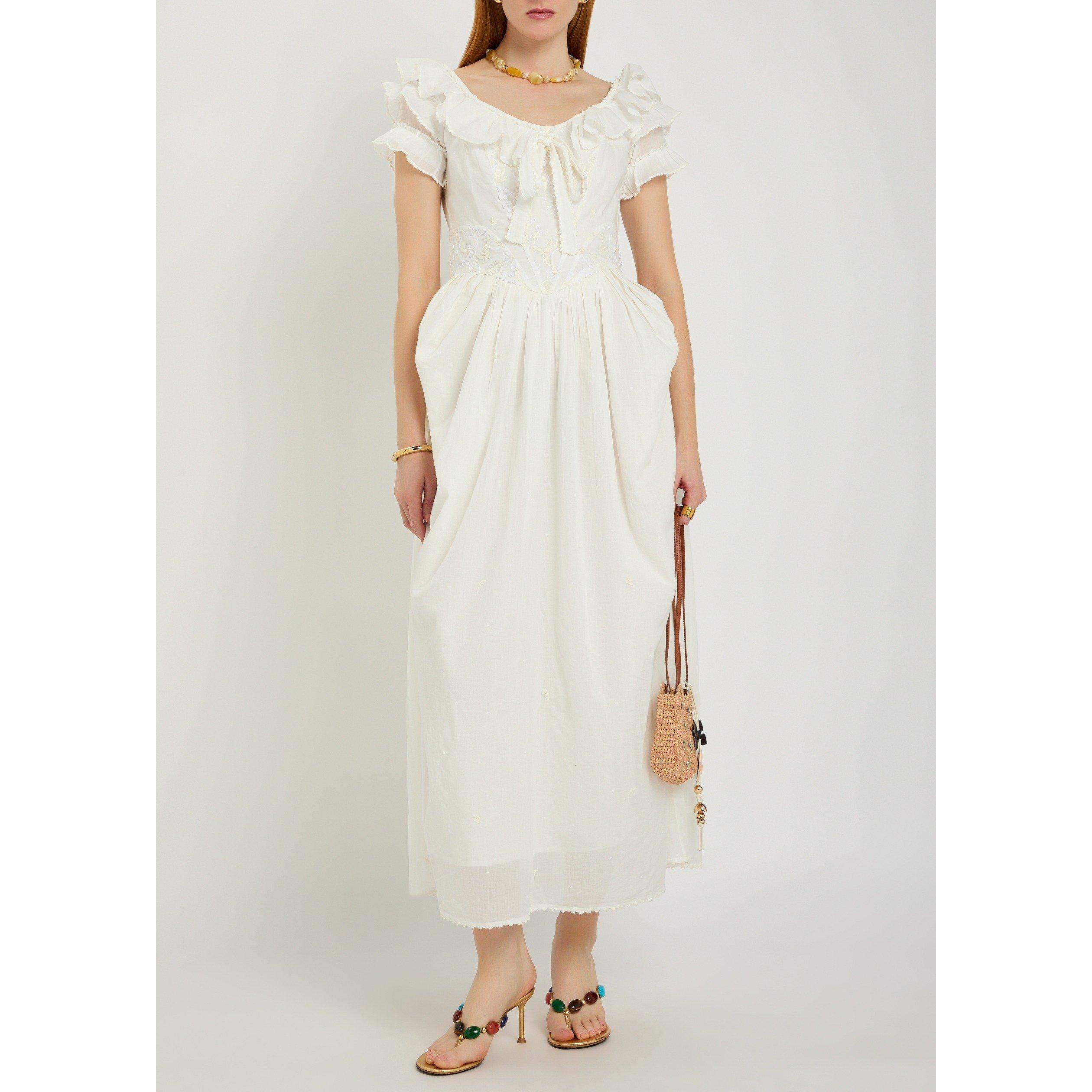 OFF WHITE - Thierry Colson - SD FALBALA OFF SLHDR MIDI DRES - 5