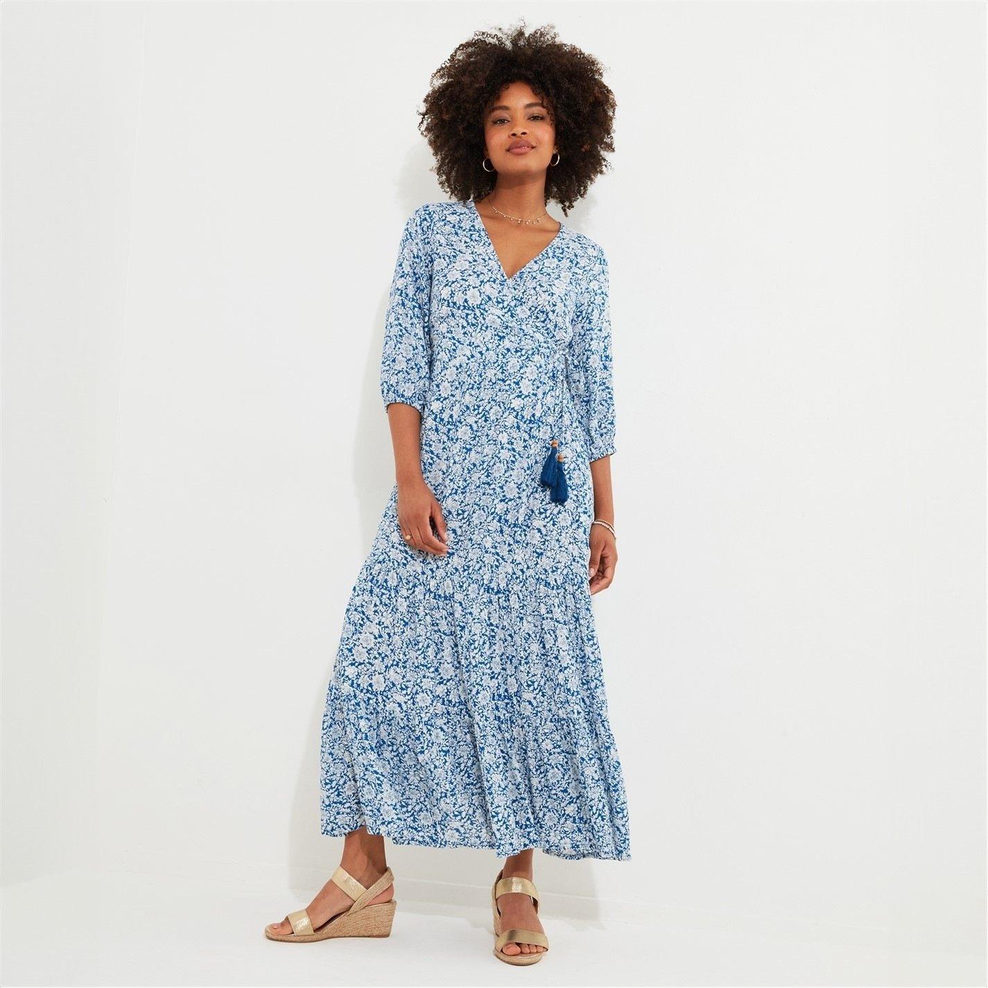 Joe Browns Women's Studio Joe Brown Wrap Dress Blue - 10 (S)