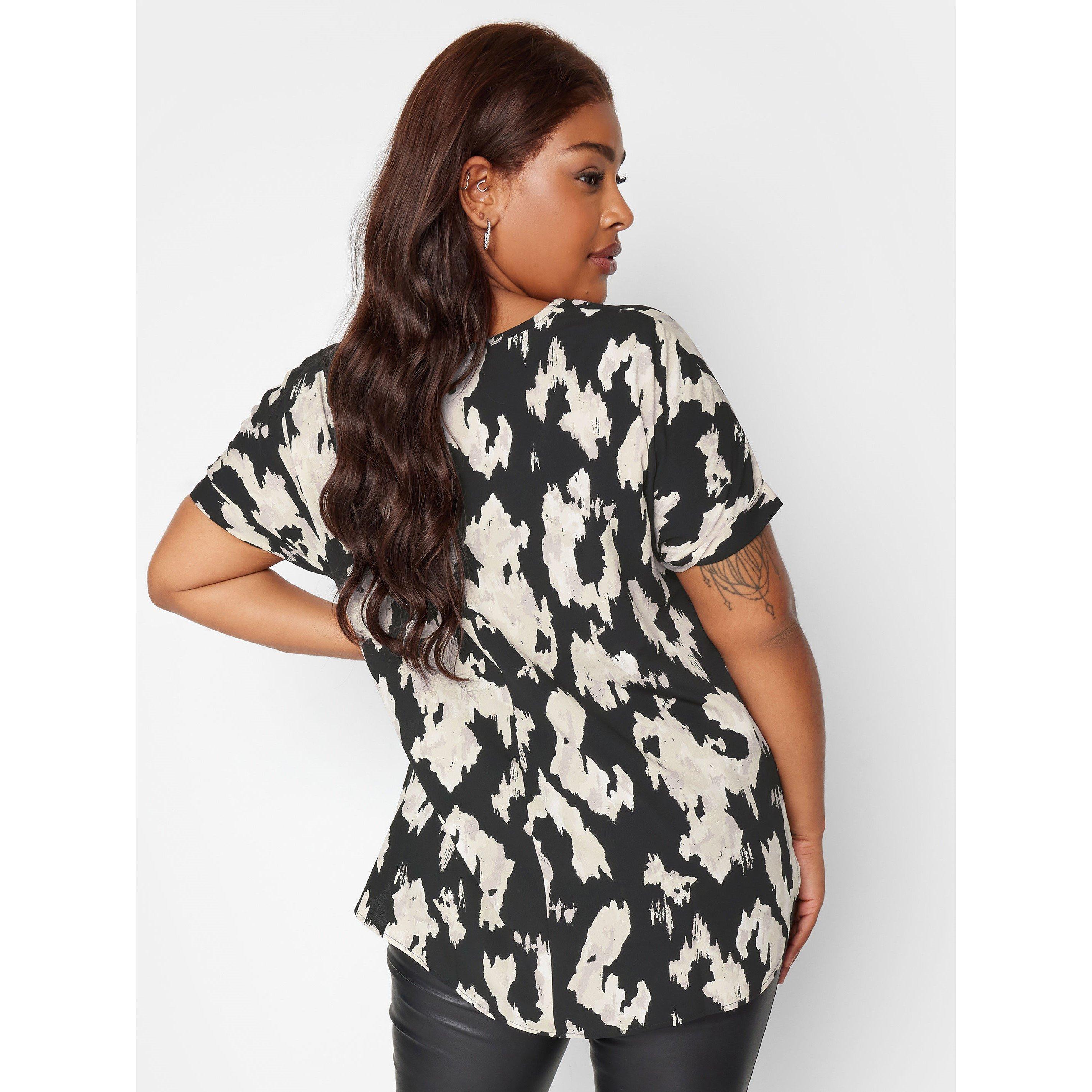 Black - YOURS - Curve Printed Boxy Regular Fit T-Shirt - 3