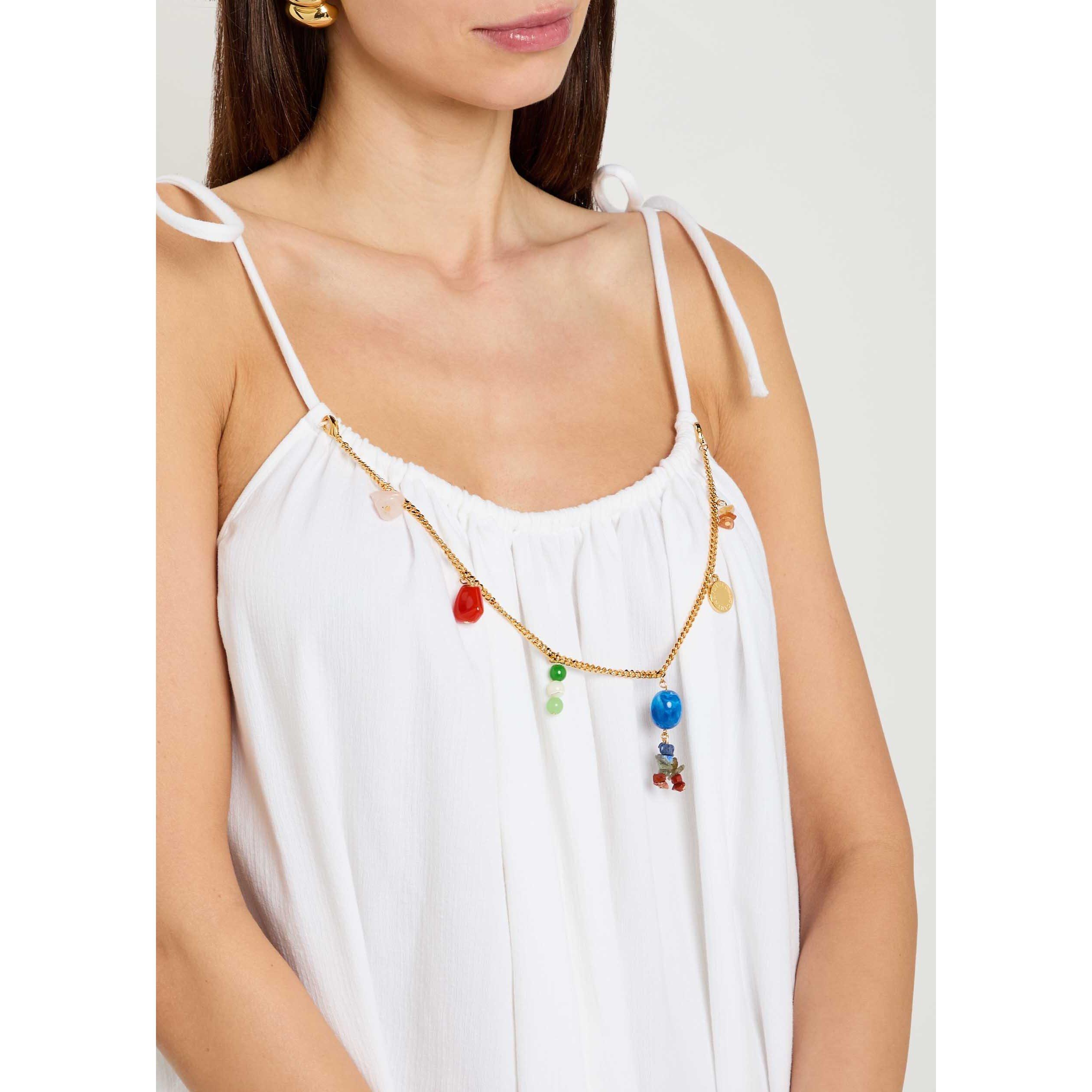 WHITE - Stella McCartney - Women's Bead-Embellished Cotton Mini Dress - 4