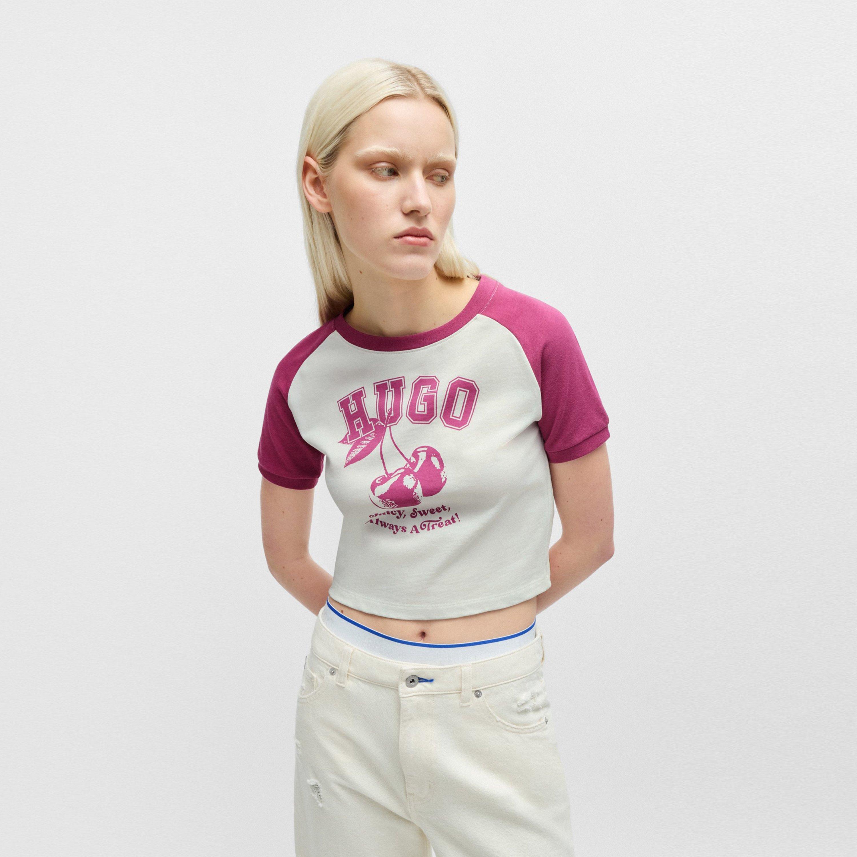 Medium Pink - Hugo - Dana B Cropped T-Shirt - 1