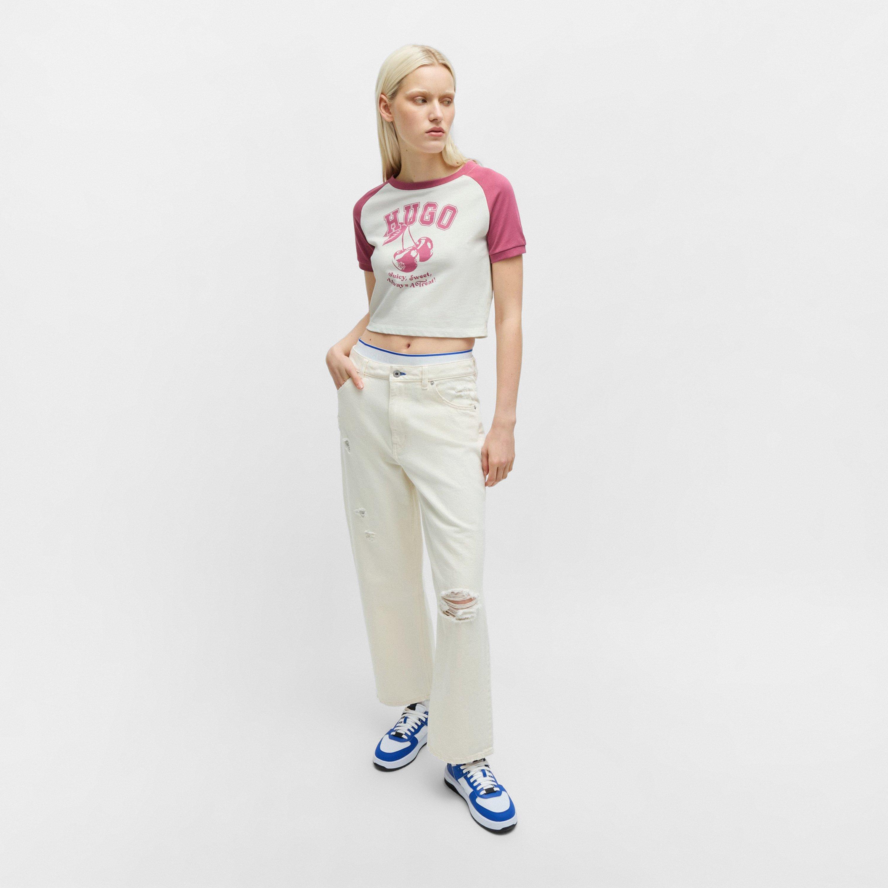 Medium Pink - Hugo - B Cropped T-Shirt - 3