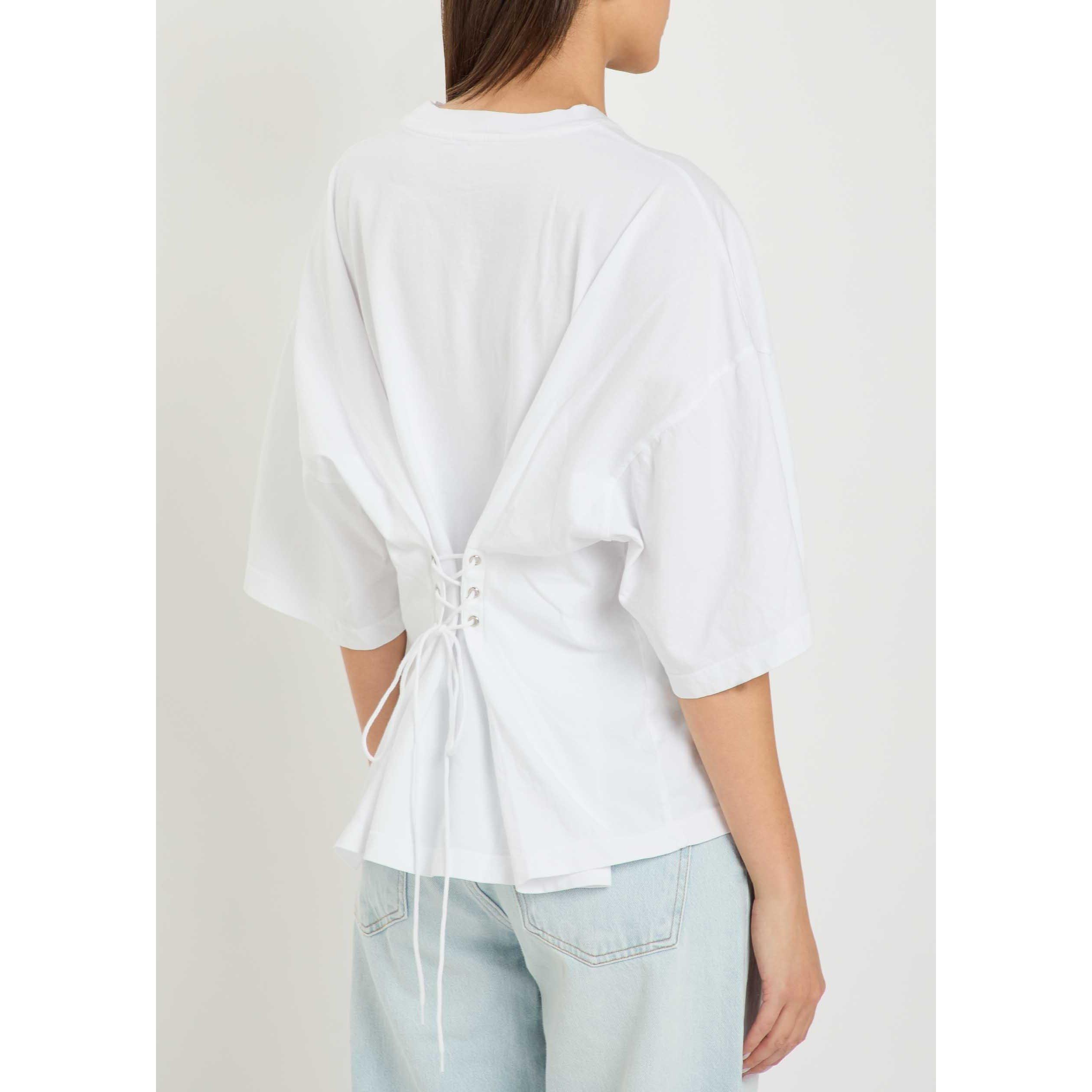 WHITE - Agolde - Women's Ellery Cotton T-Shirt - 3