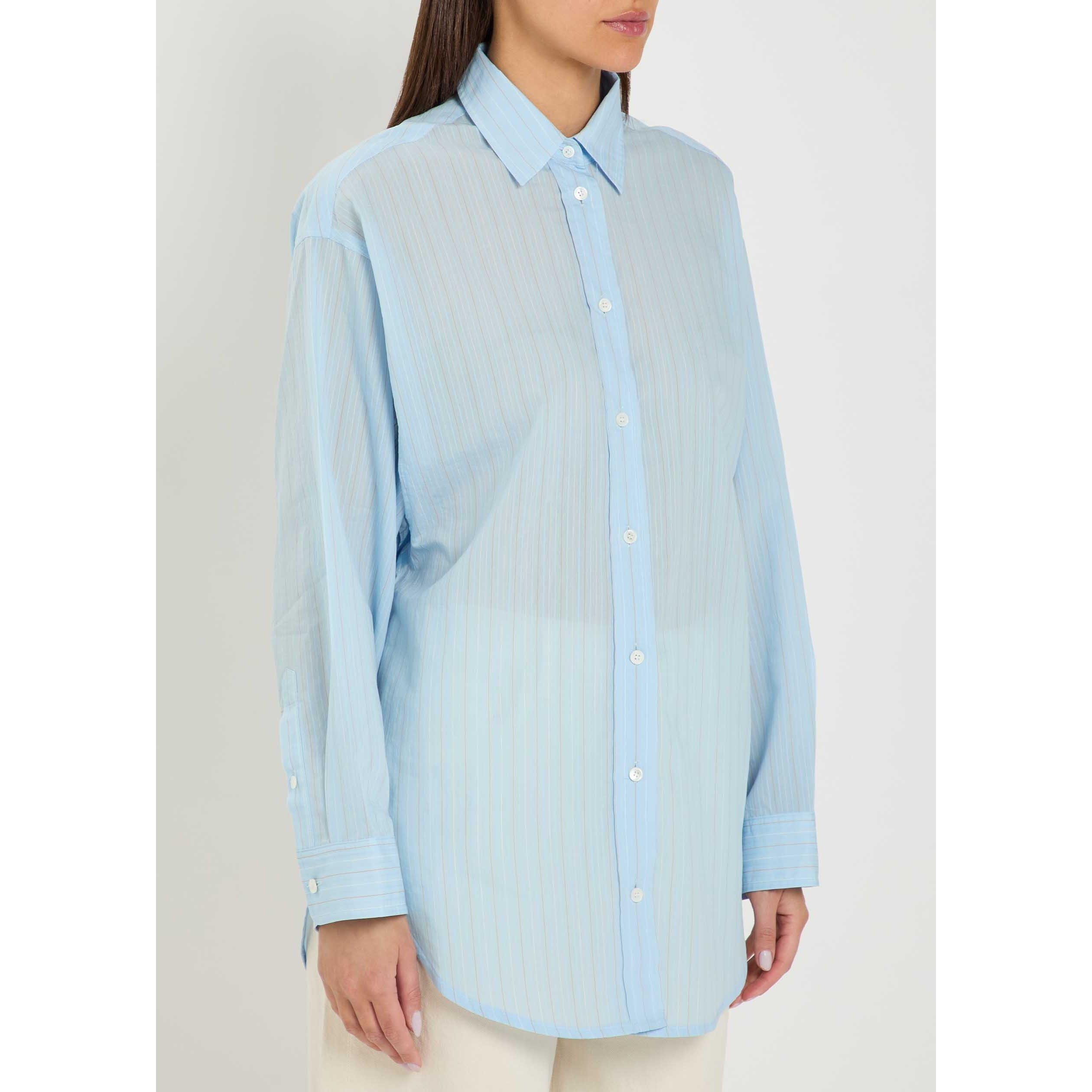 LIGHT BLUE - Agolde - Women's Sona Striped Long-Sleeve Shirt - 2