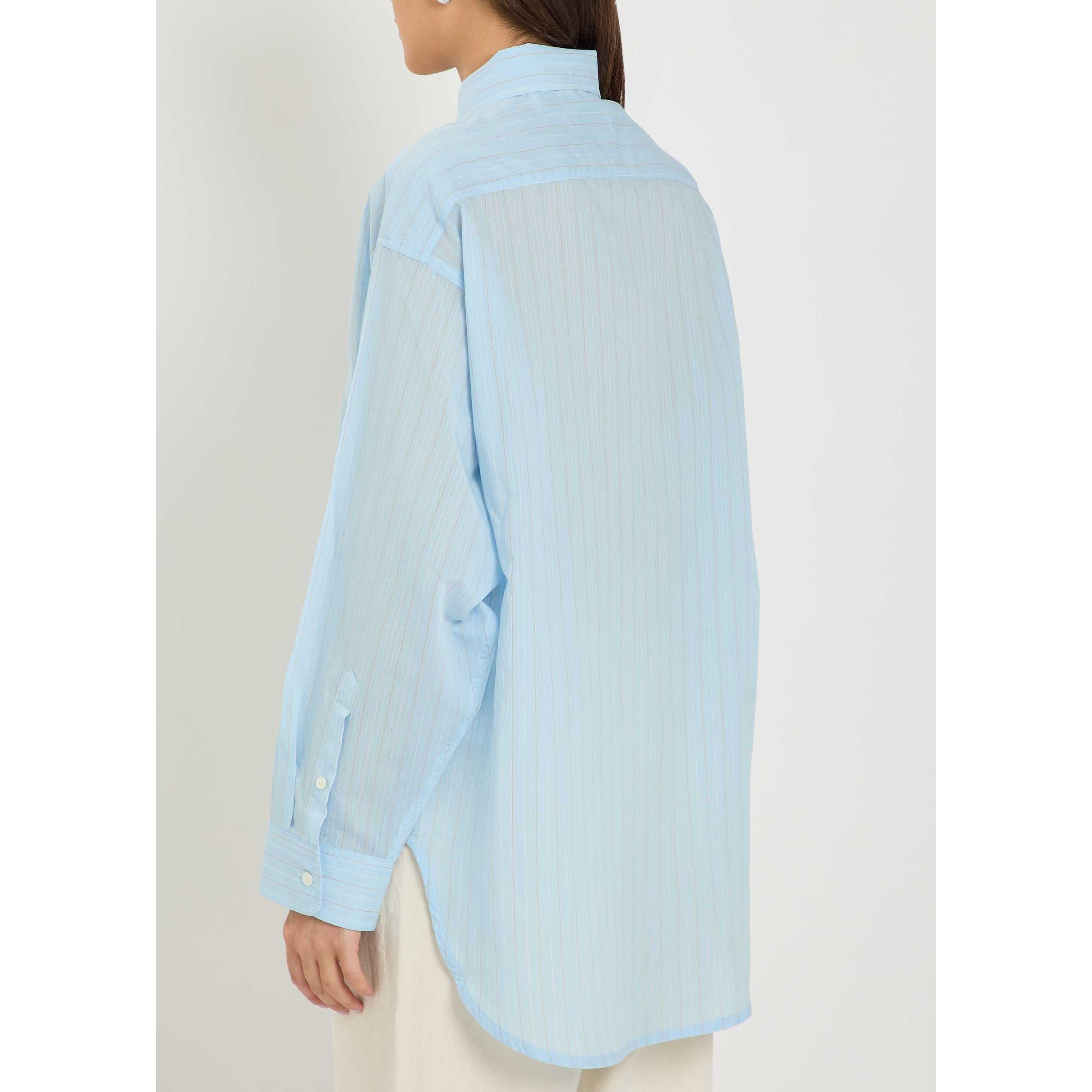 LIGHT BLUE - Agolde - Women's Sona Striped Long-Sleeve Shirt - 3