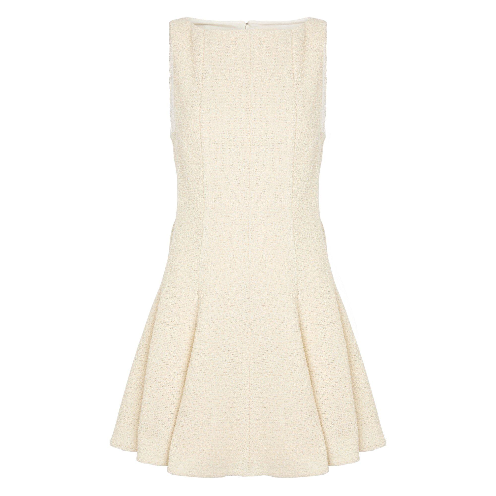 NATURAL - Khaite - Women's Mags Wool Boat-Neck Mini Dress - 1
