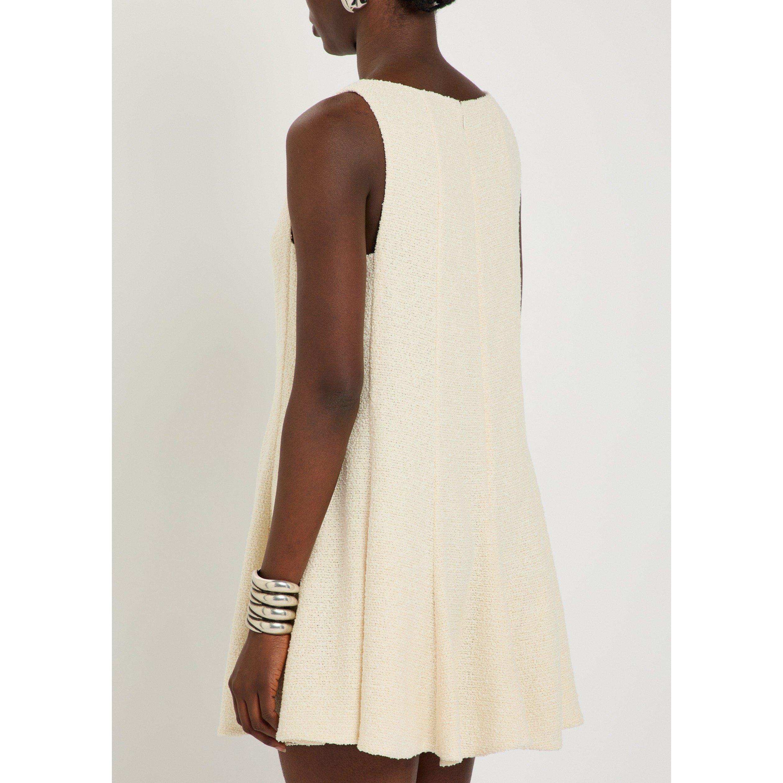 NATURAL - Khaite - Women's Mags Wool Boat-Neck Mini Dress - 3