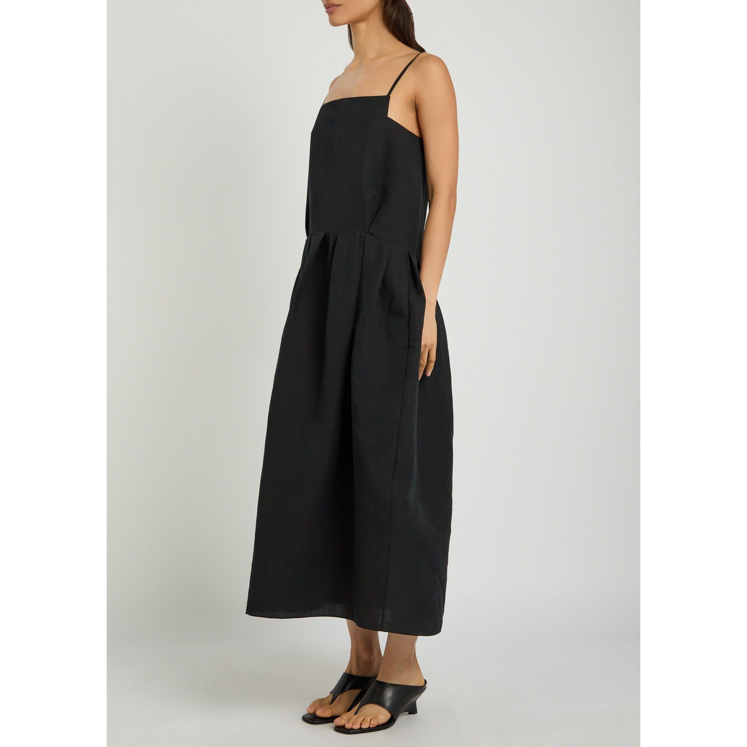 BLACK - Khaite - Women's Adira Silk-Cotton Pleated Maxi Dress - 2