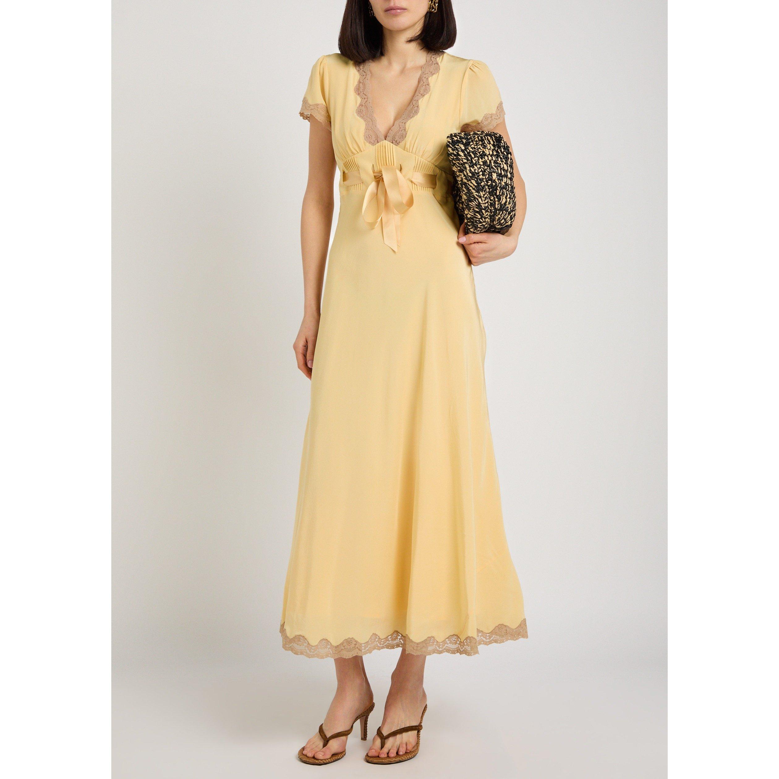 YELLOW - RIXO - Women's Marlice Silk Maxi Dress - 5