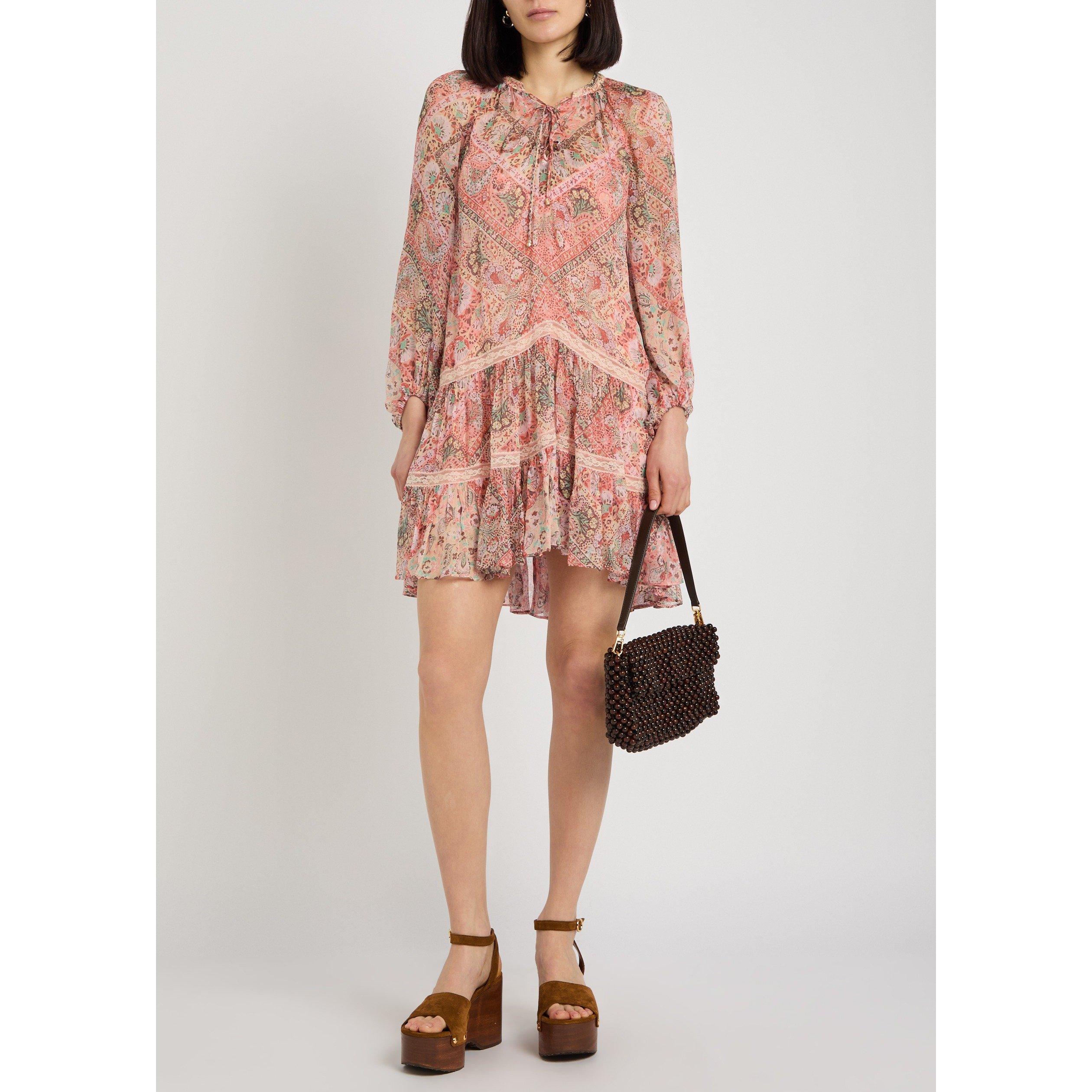 MULTICOLOURED - RIXO - Women's Miyah Print Tiered Mini Dress - 5