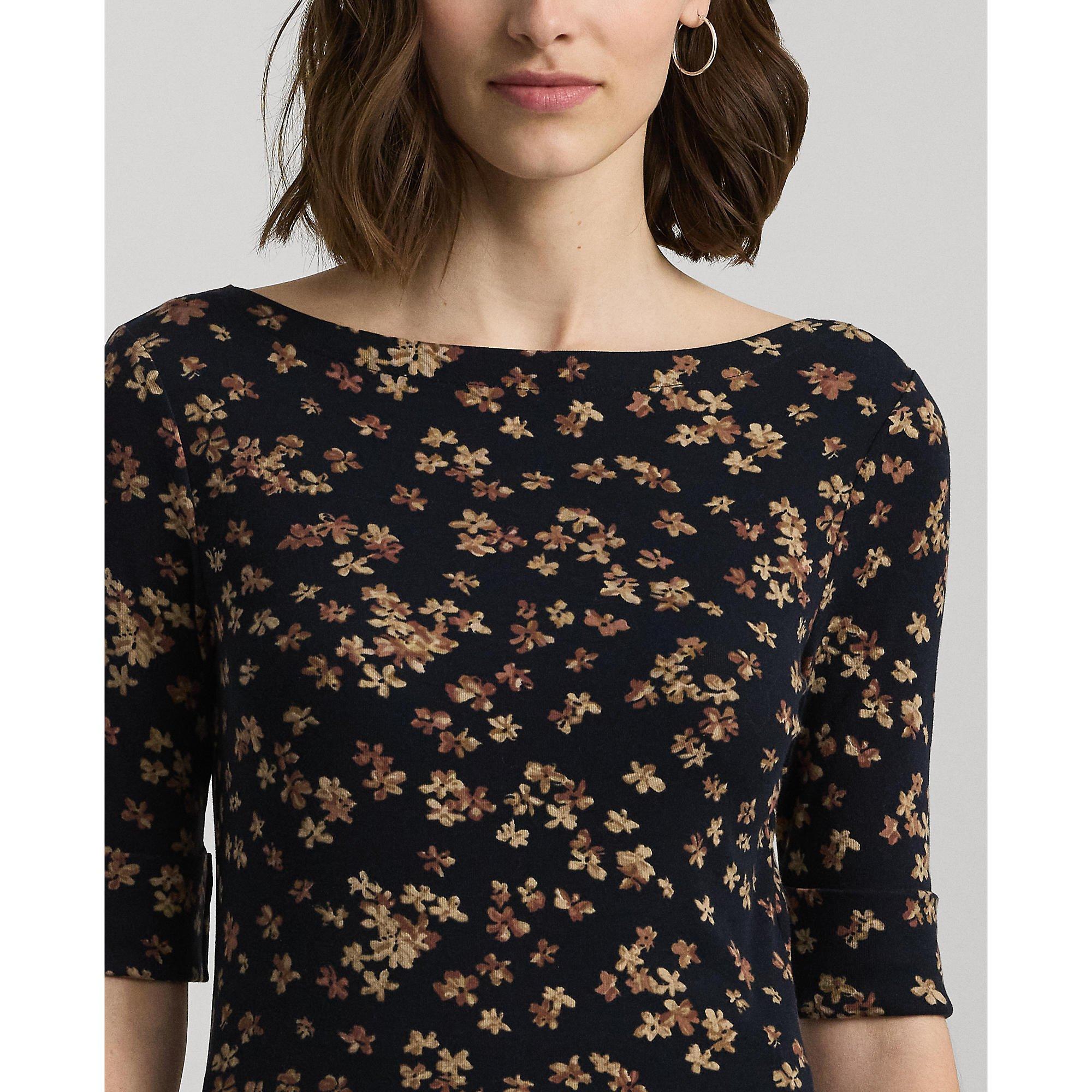 Navy Multi - Lauren by Ralph Lauren - Judy T-Shirt - 4