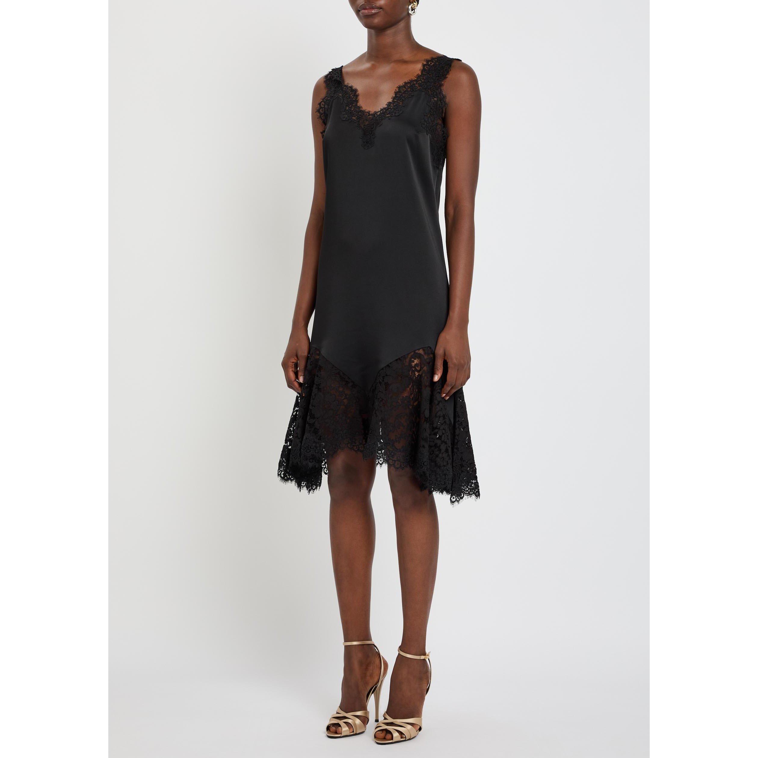 BLACK - Stella McCartney - Lace-Trimmed Dress - 2