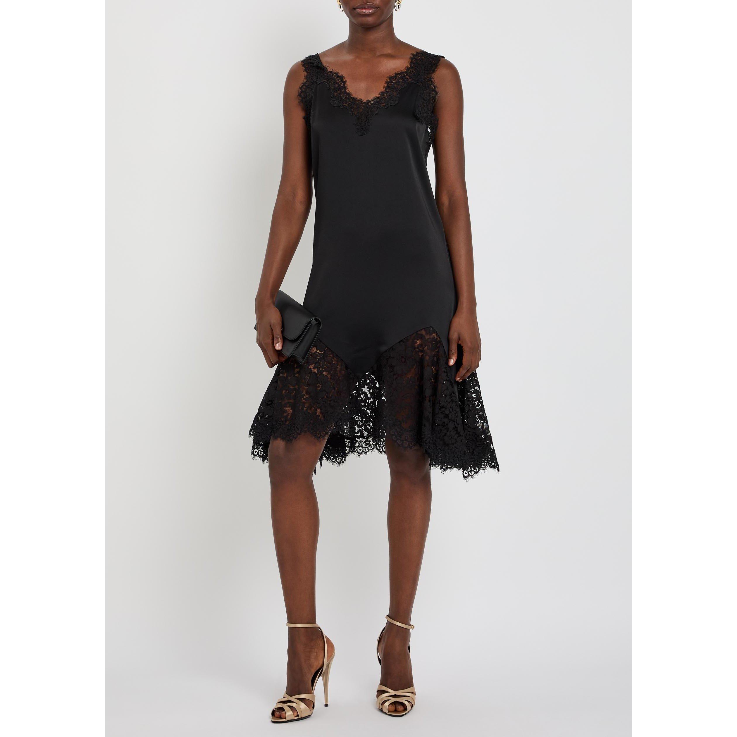 BLACK - Stella McCartney - Lace-Trimmed Dress - 5