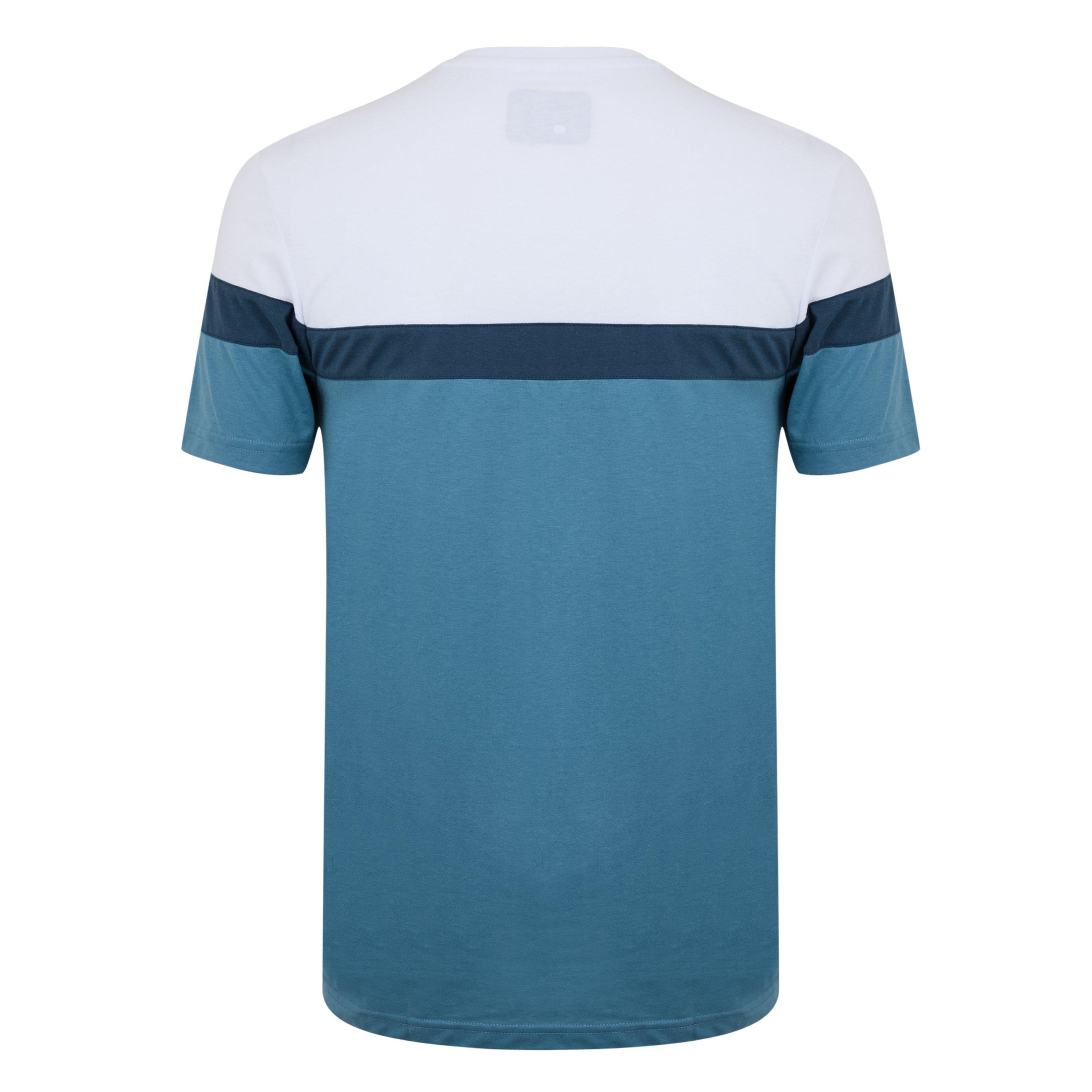 Wht/Navy/Nebula - Lyle and Scott - Striped Short-Sleeve Performance Gym Top - 4