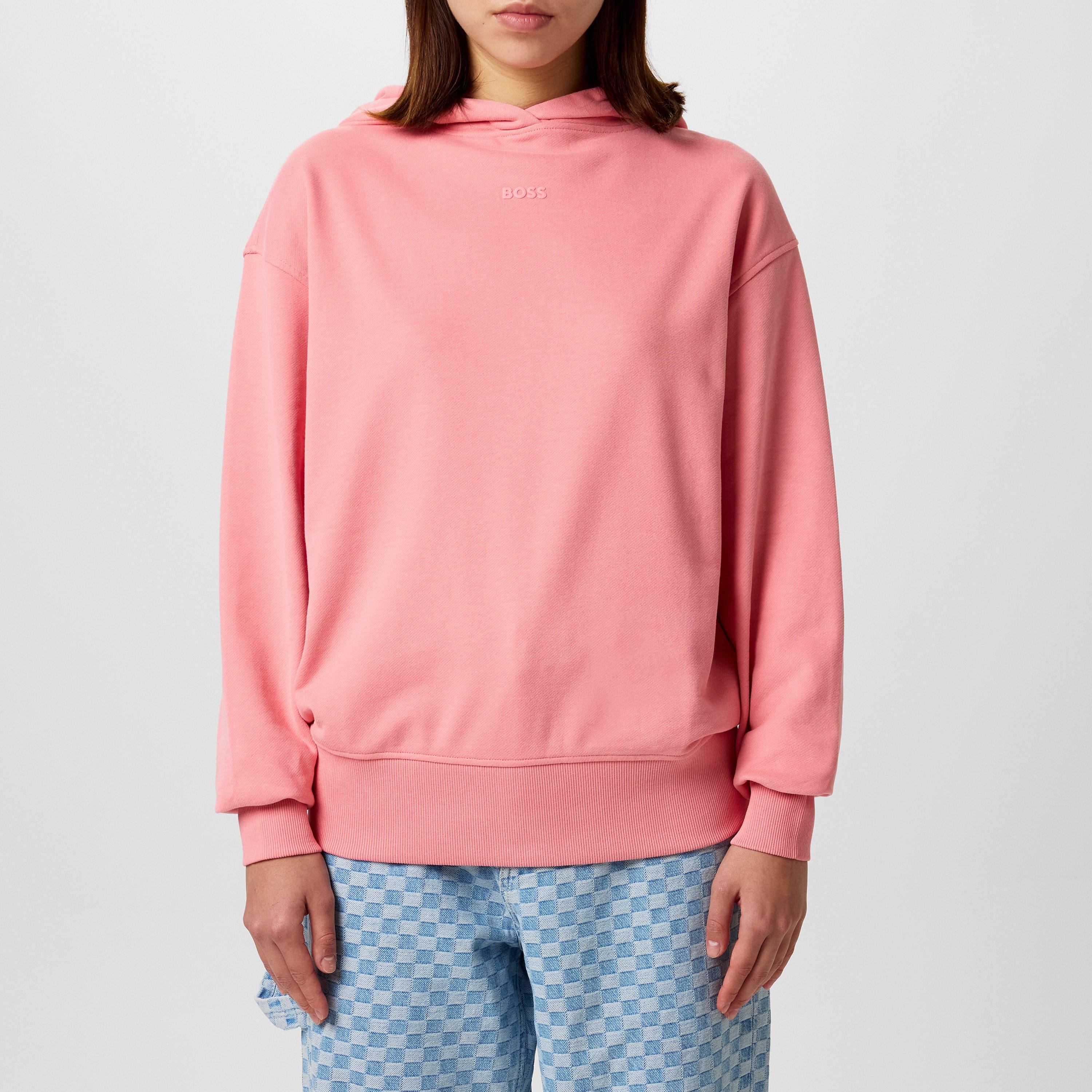 Light Pink - Boss - Women's Small Logo Hoodie, Tonal Lettering - 1