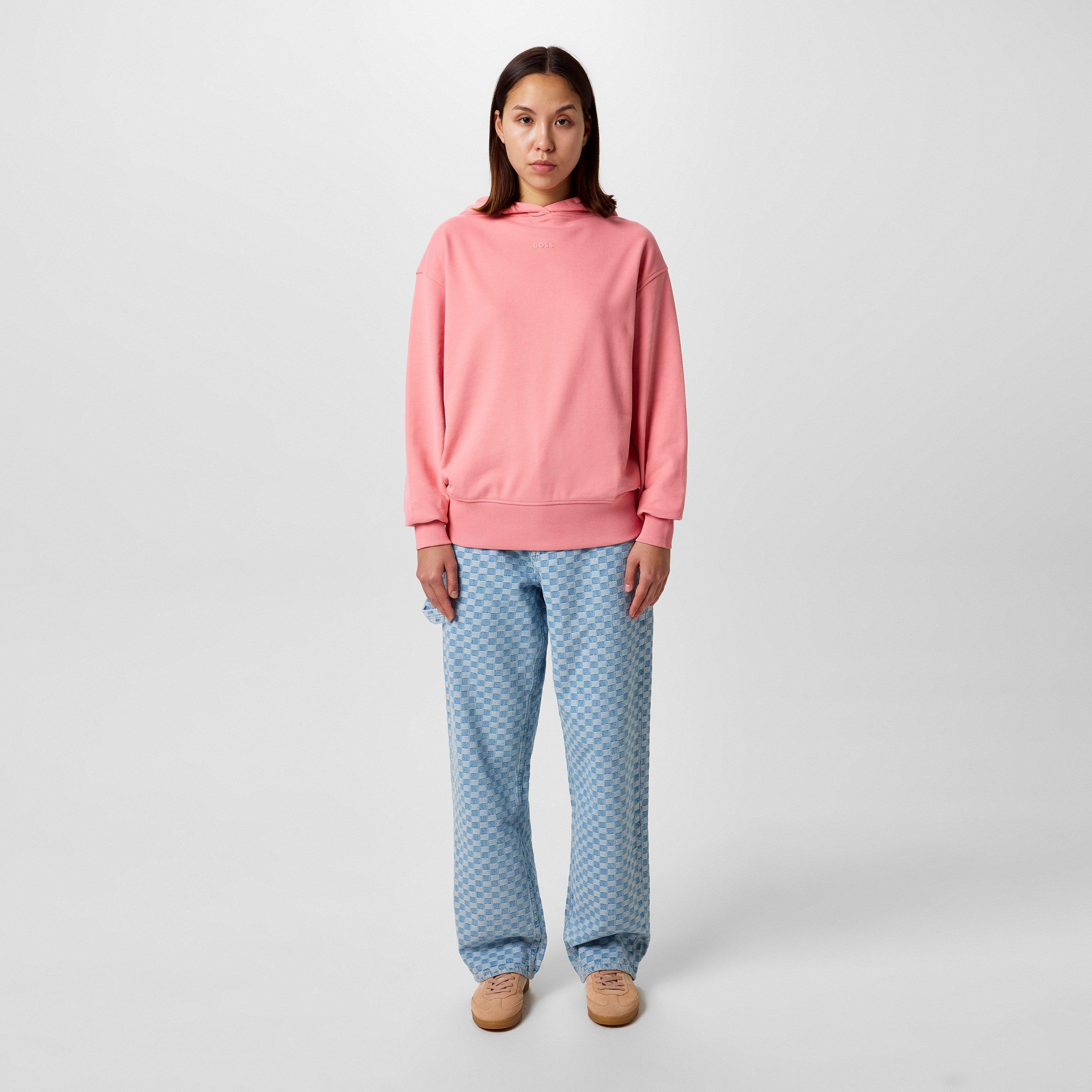 Light Pink - Boss - Women's Small Logo Hoodie, Tonal Lettering - 4