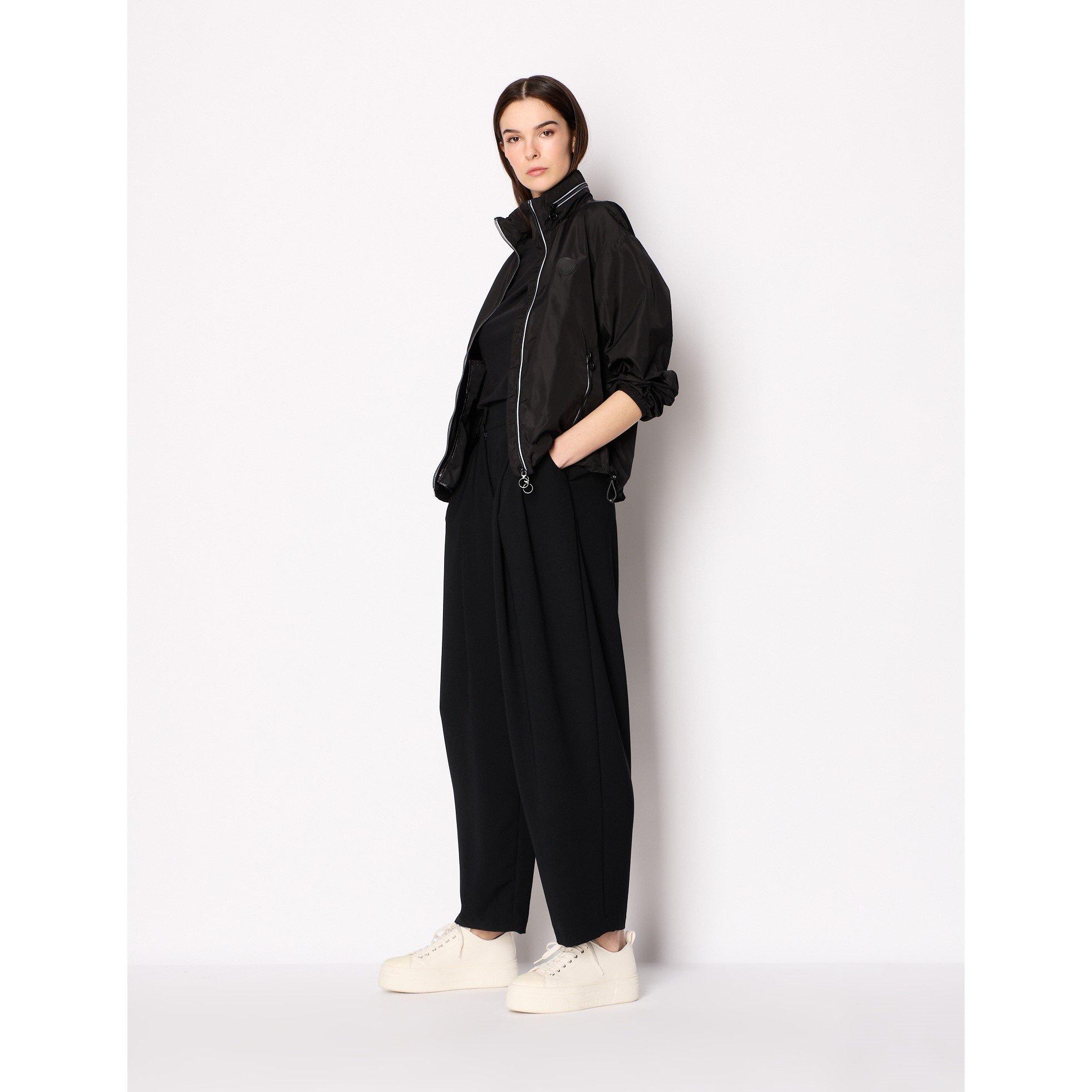 Black - Armani Exchange - Women's Water-Repellent Lightweight Rain Anorak - 3