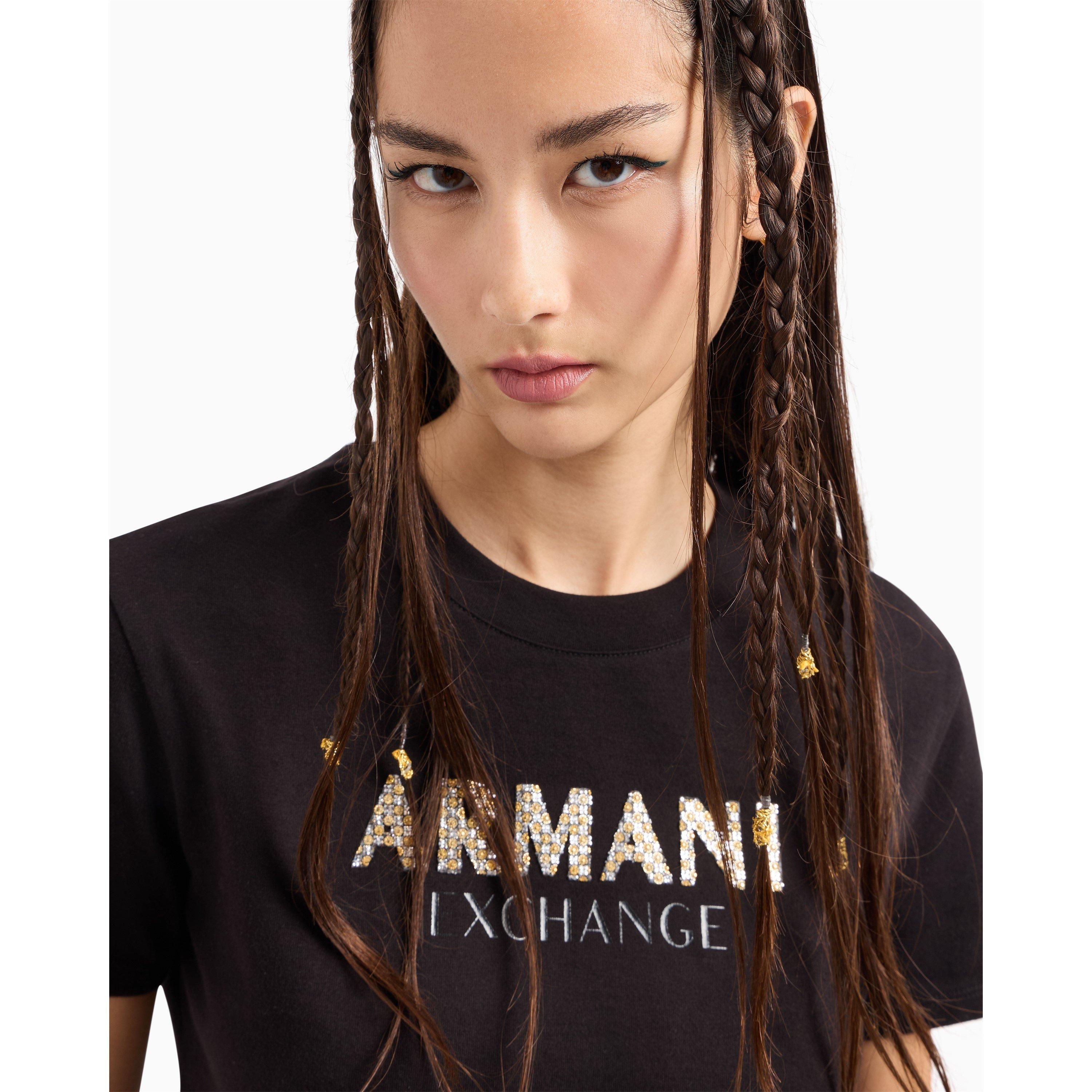 Black - Armani Exchange - Women's Regular Fit T-Shirt - 3
