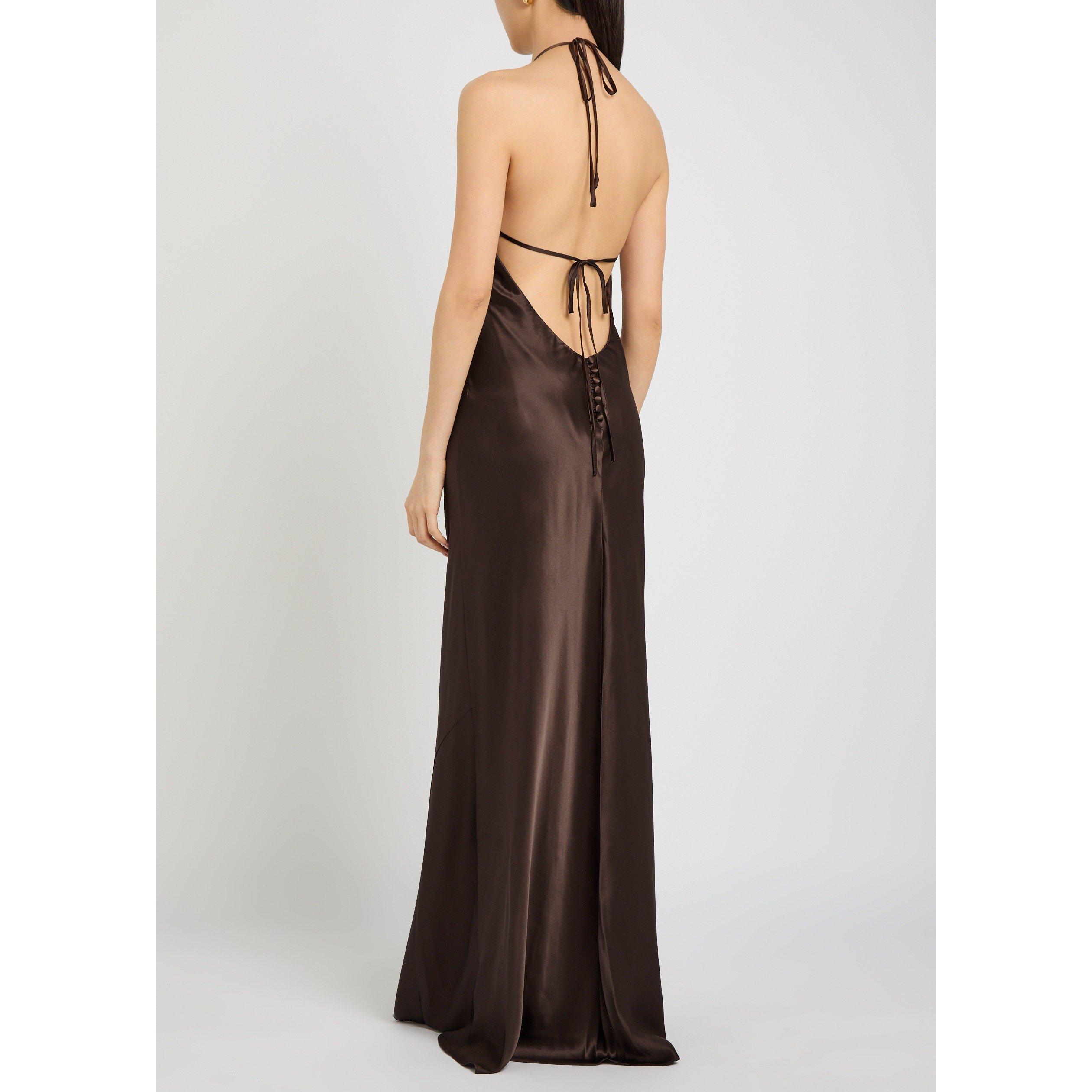 BROWN - Reformation - Women's Jeany Silk Maxi Dress - 3