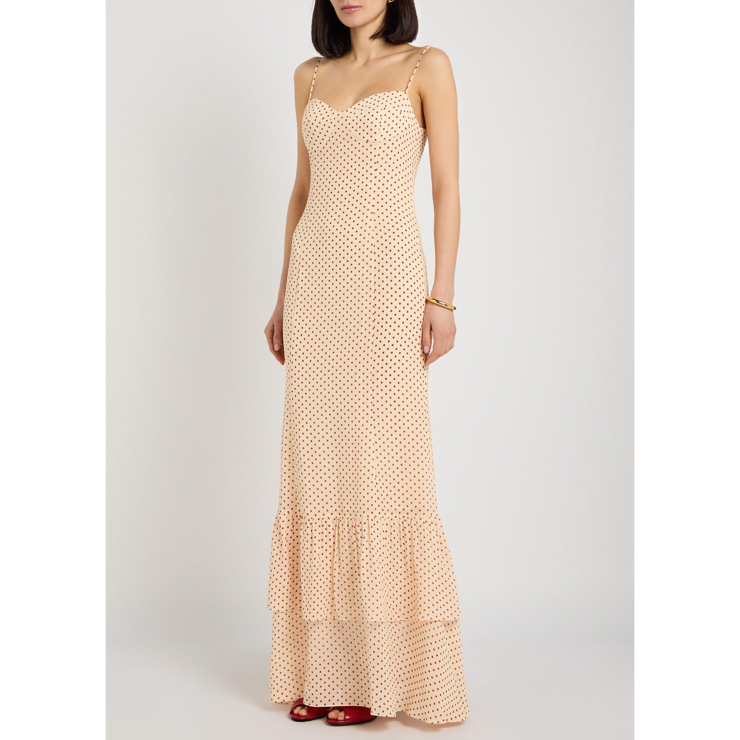 RED AND OTHER - Reformation - Women's Fallon Polka Dot Viscose Maxi Dress - 2