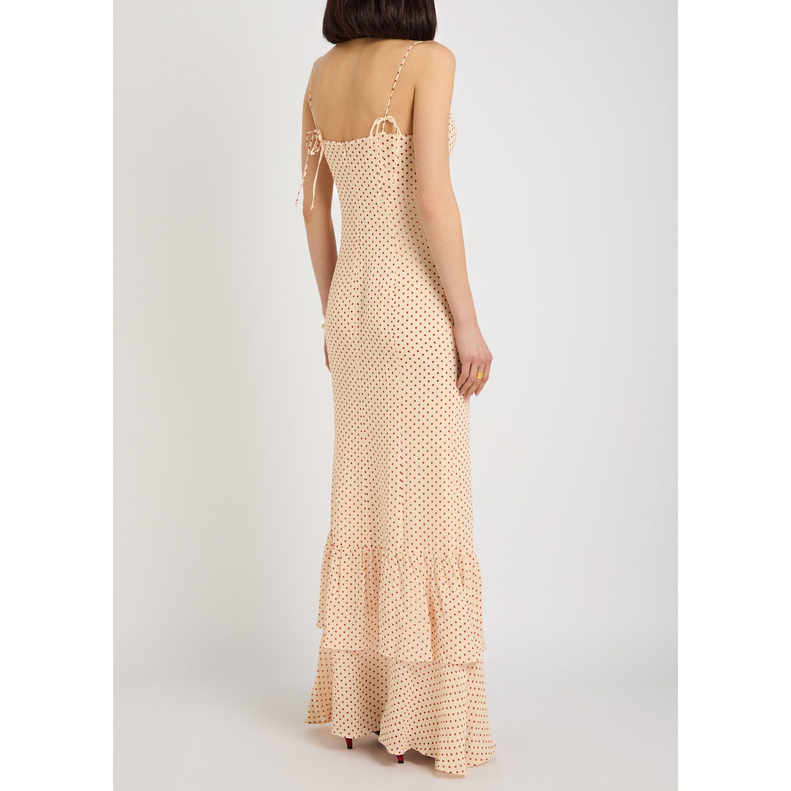 RED AND OTHER - Reformation - Women's Fallon Polka Dot Viscose Maxi Dress - 3