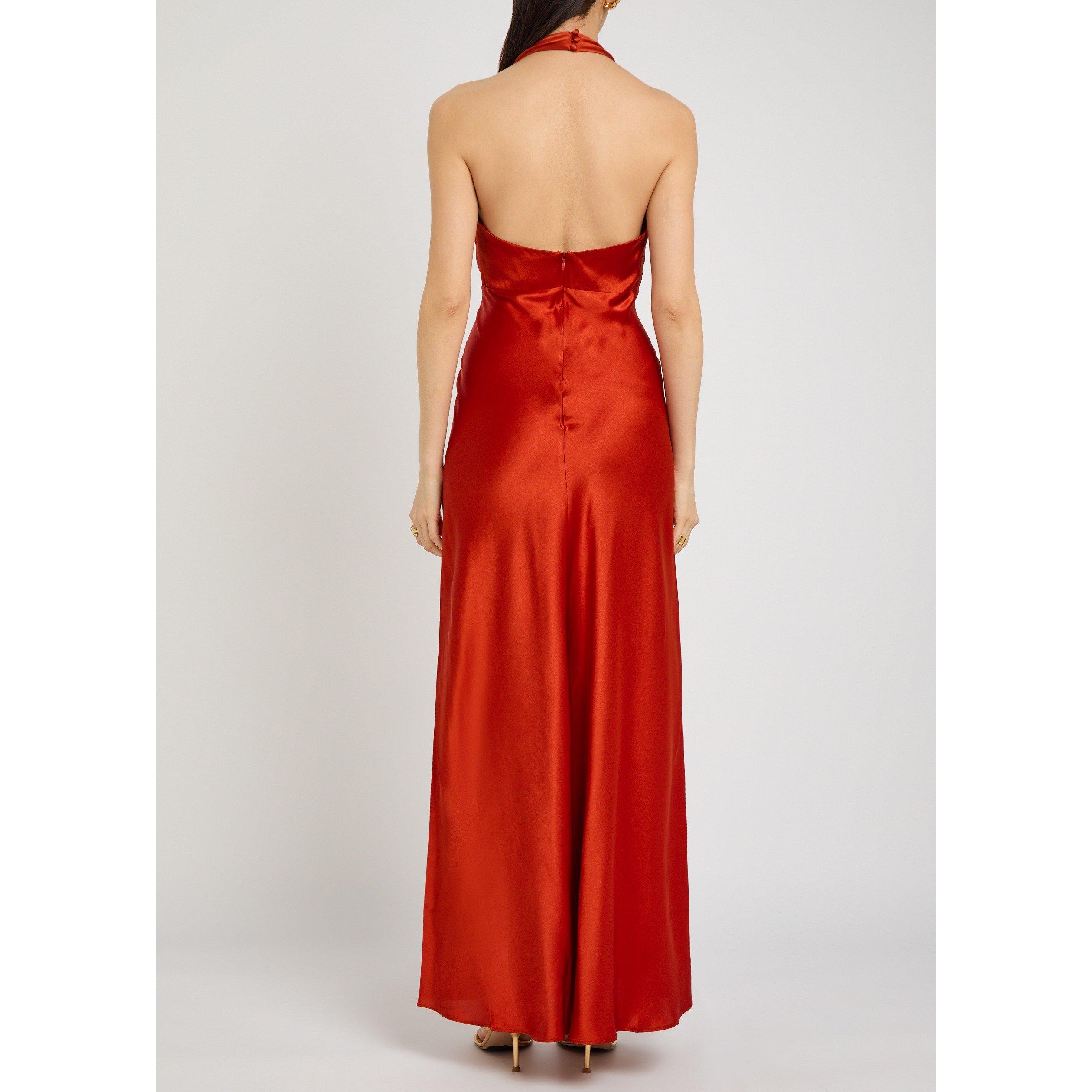 RED - Reformation - Women's Daniela Silk Maxi Dress - 3