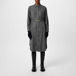 Moncler Belted Maxi Shirt Dress