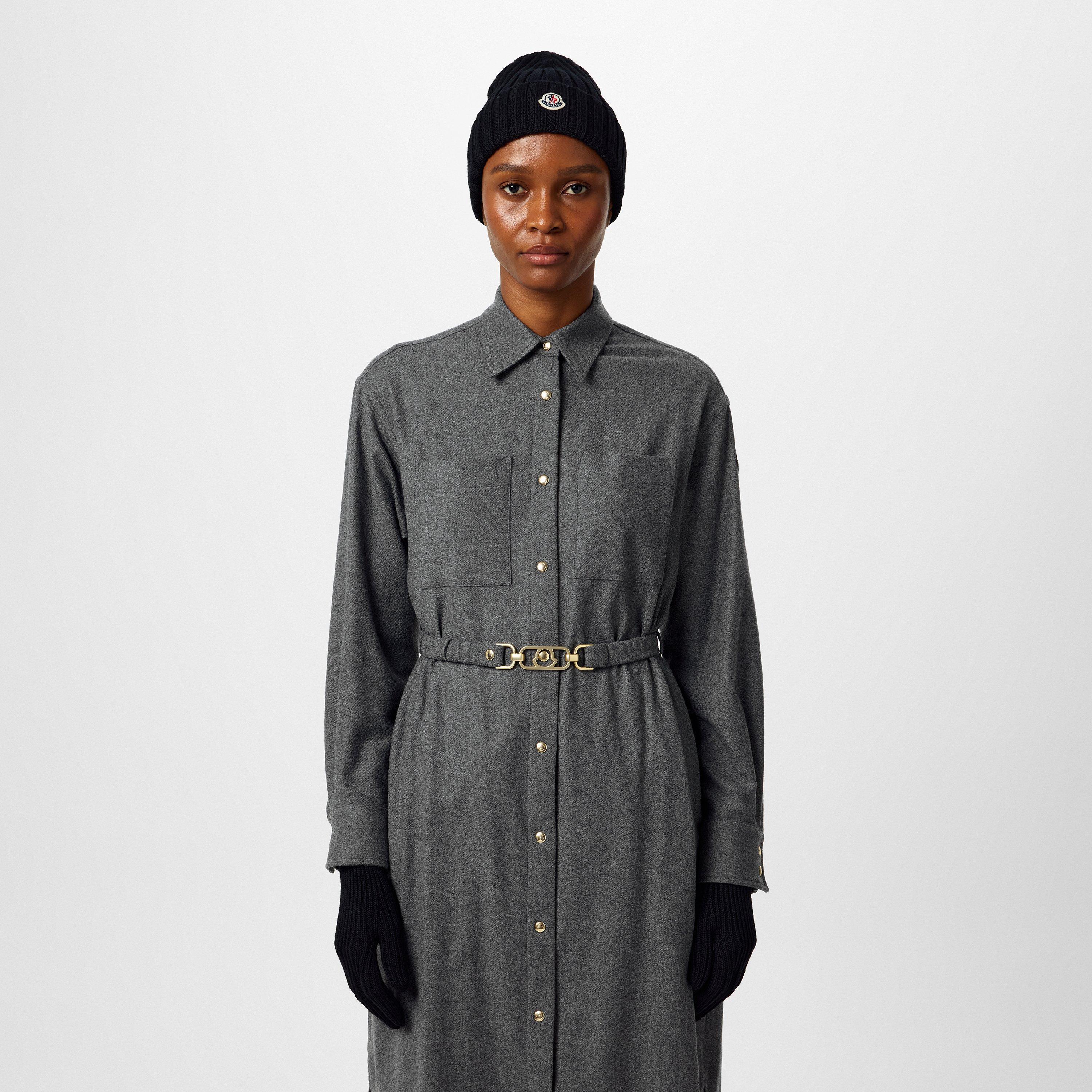 Grey 935 - Moncler - Belted Maxi Shirt Dress - 4