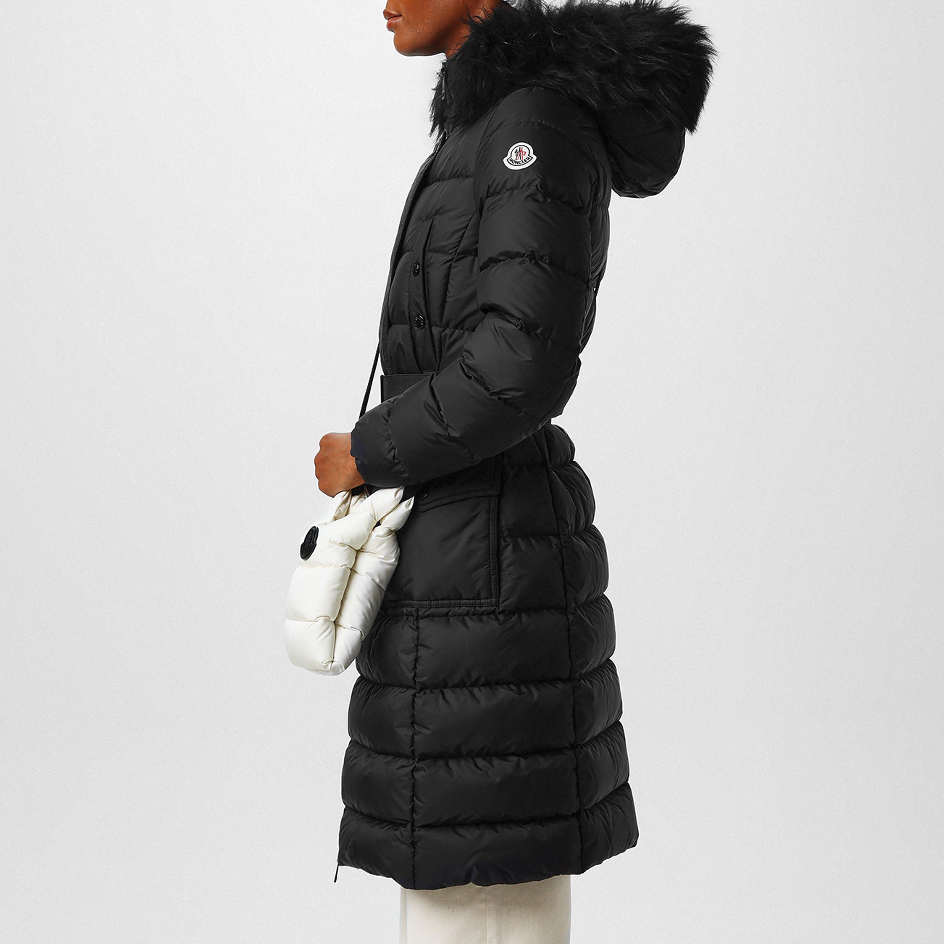Black 999 - Moncler - Women's  Khloe Hooded Goose Down Mid-Length Parka - 2
