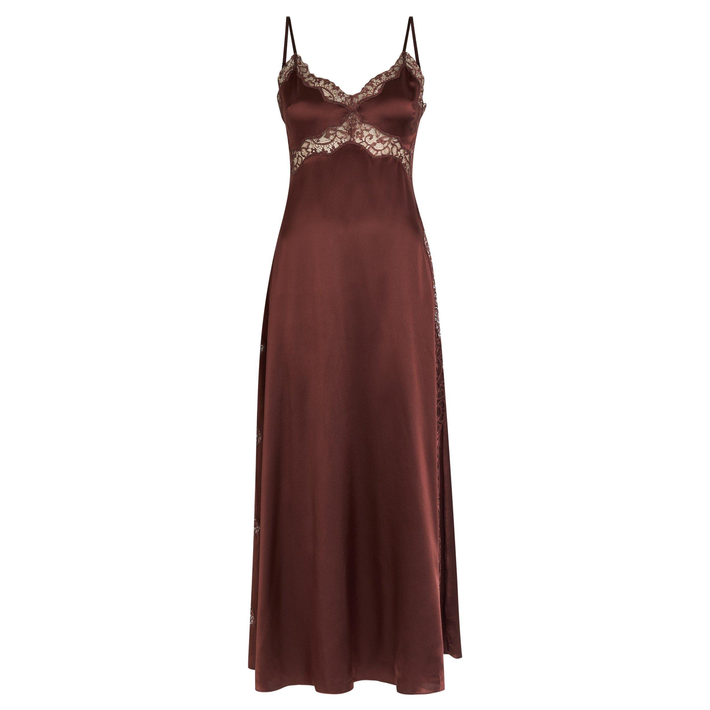 DARK BROWN - Reformation - LD Ericka Silk Dress