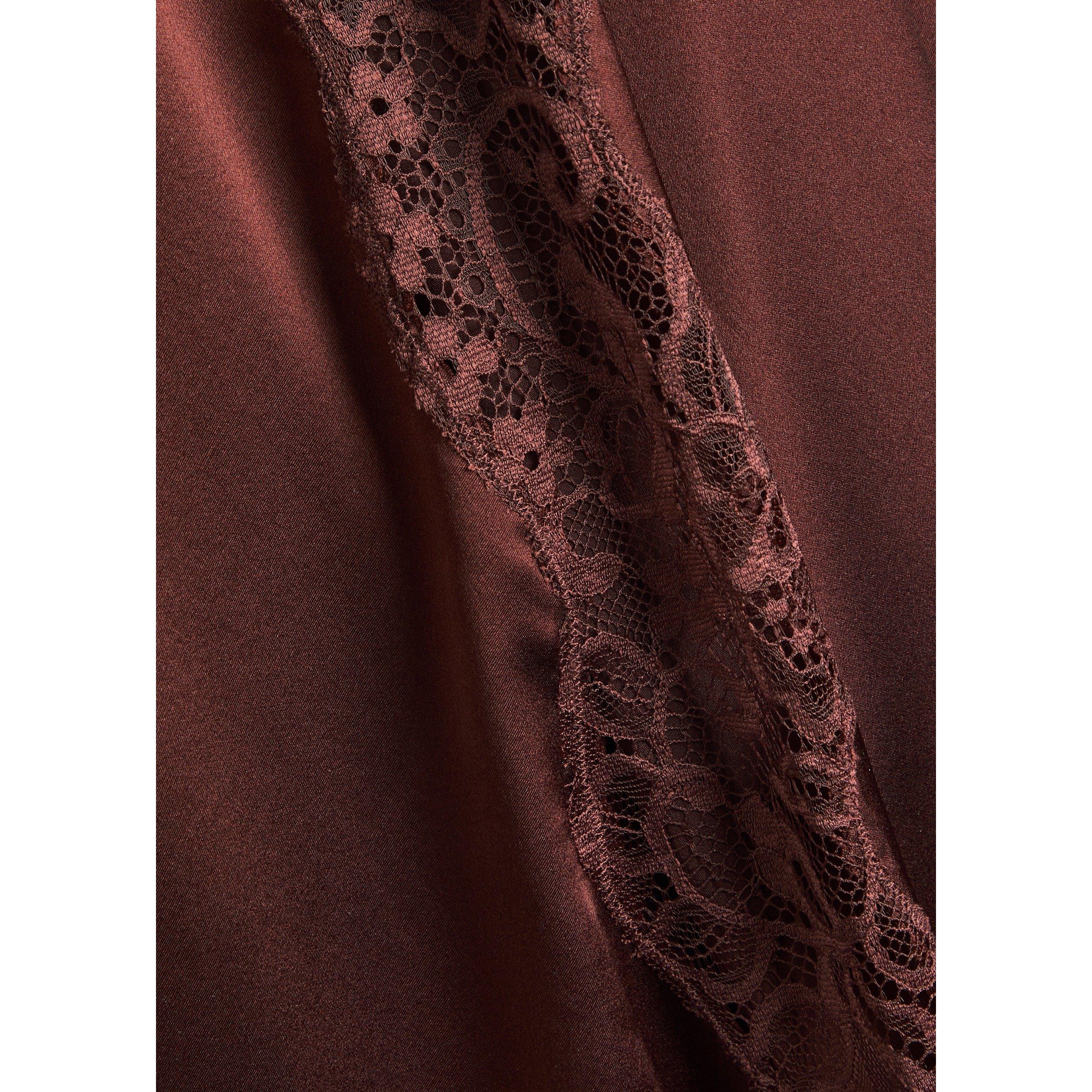 DARK BROWN - Reformation - Women's Ericka Silk Maxi Dress - 4