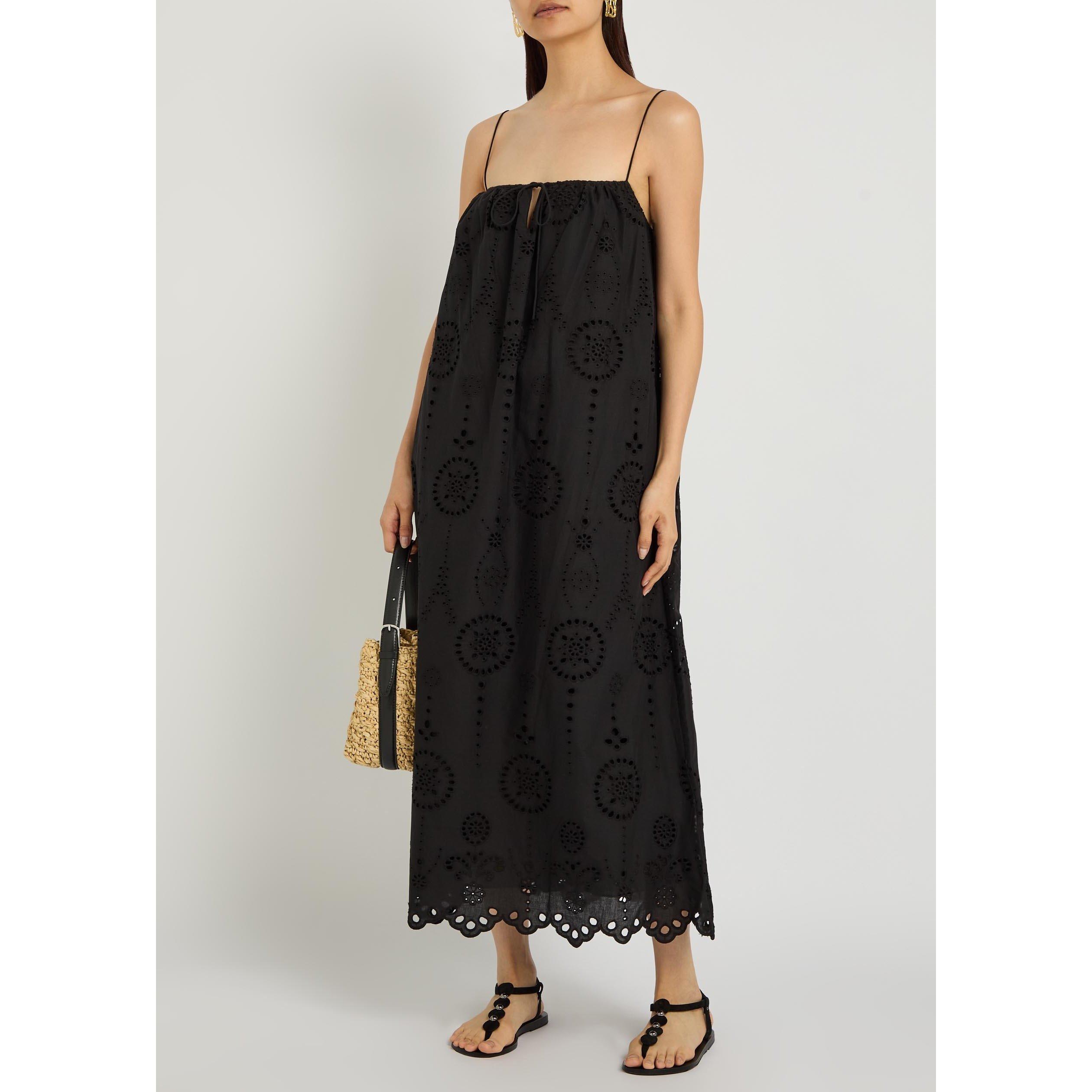 BLACK - Matteau - MD BRODERIE CAMI MIDI DRESS - 5