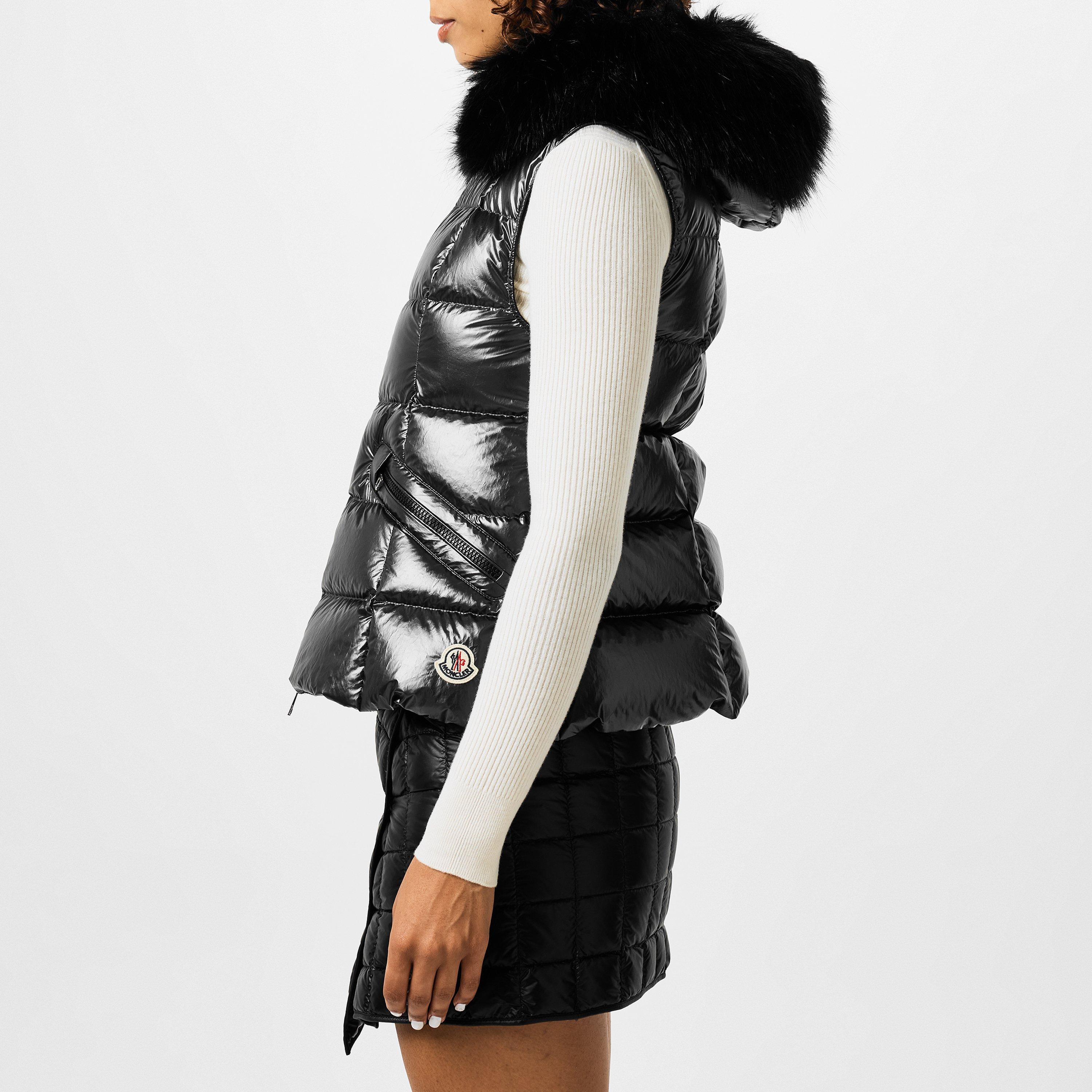 Black 999 - Moncler - Women's Anse Goose Down Hooded Sleeveless Gilet - 2