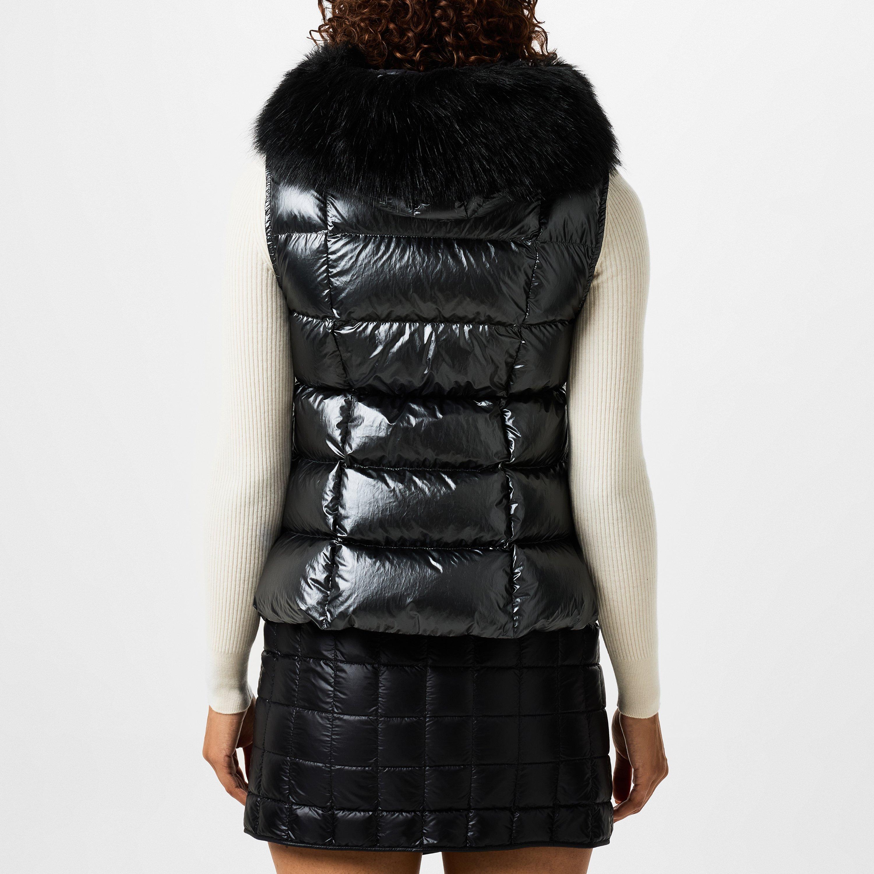 Black 999 - Moncler - Women's Anse Goose Down Hooded Sleeveless Gilet - 3