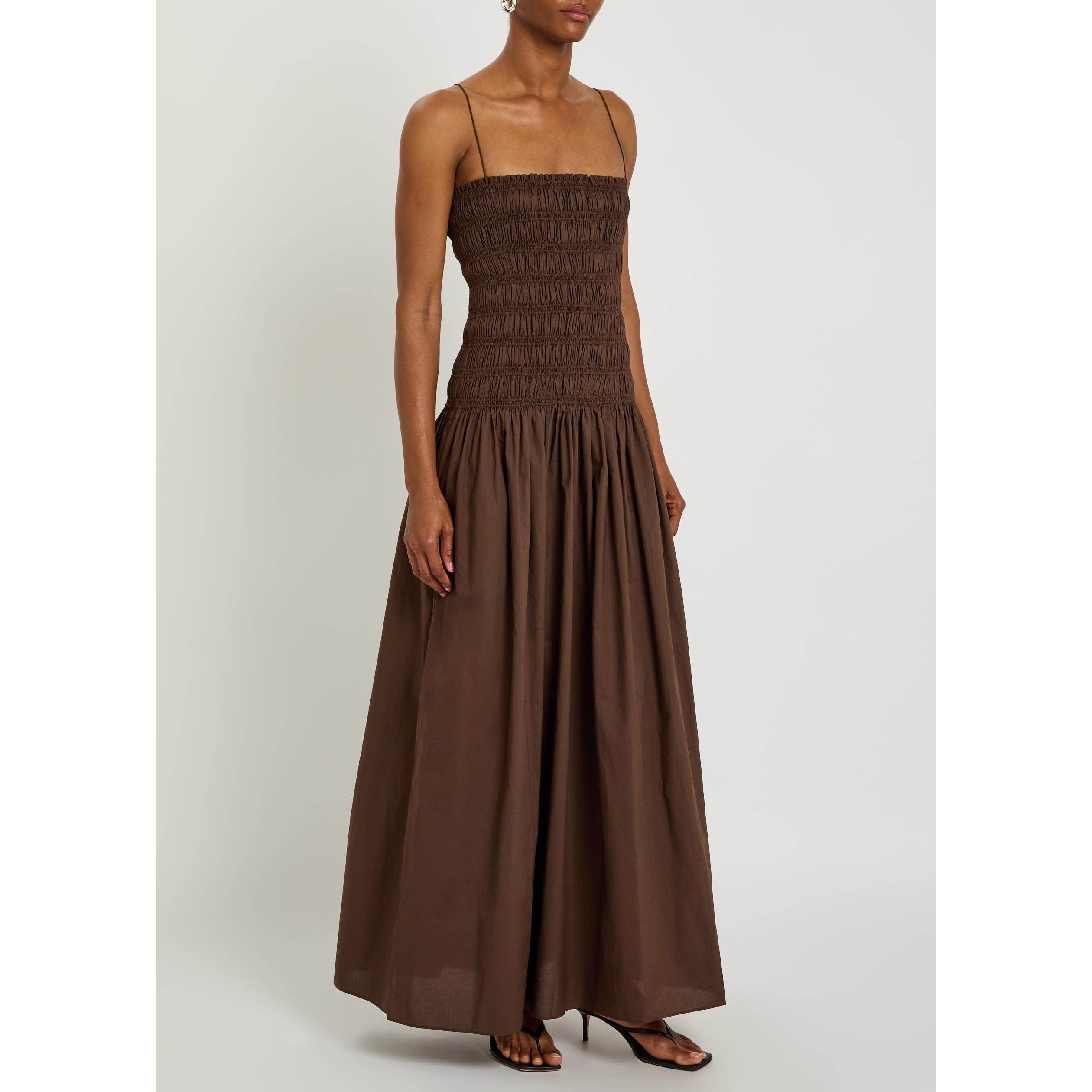 CHOCOLATE - Matteau - LD SHIRRED DROP WAIST DRESS - 2