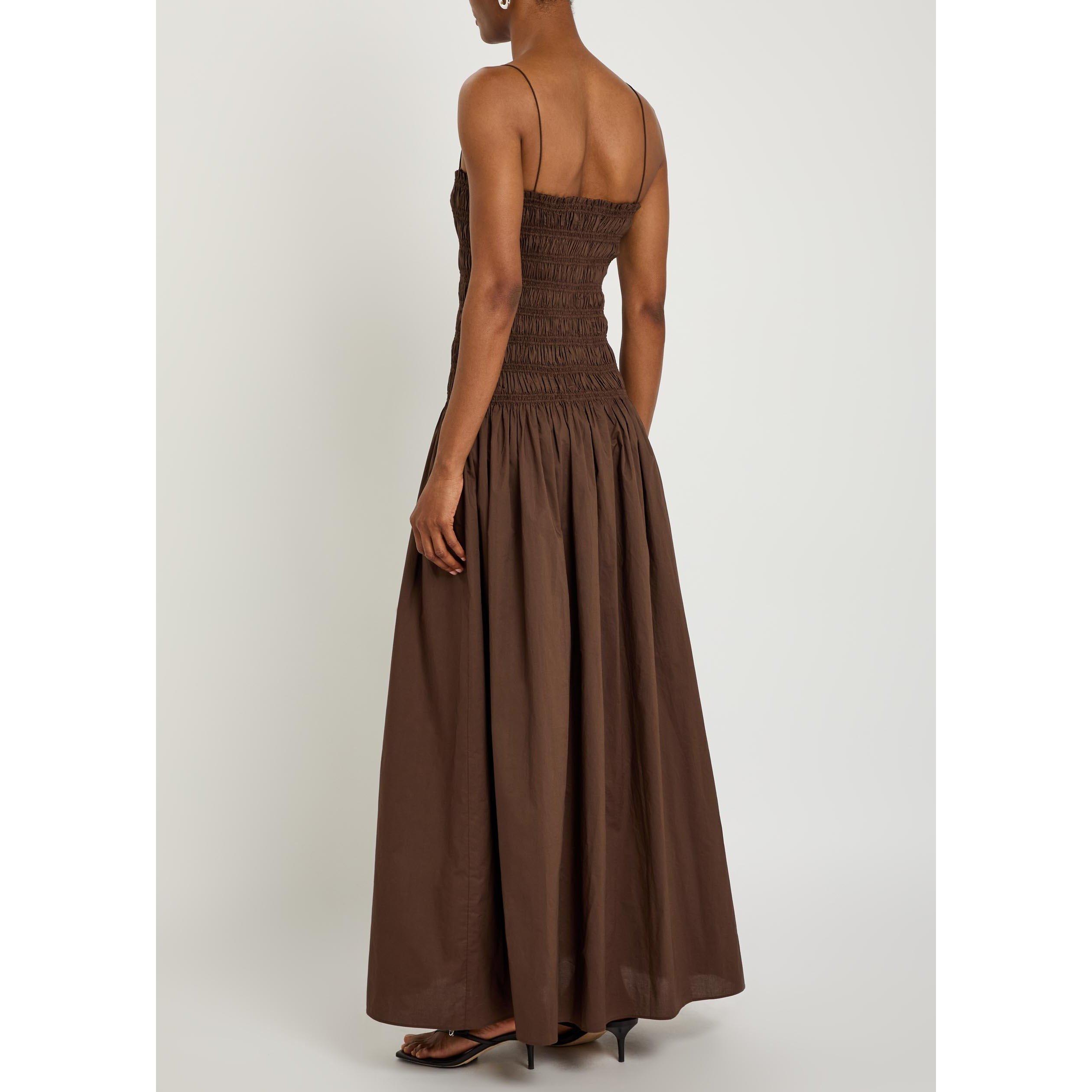 CHOCOLATE - Matteau - LD SHIRRED DROP WAIST DRESS - 3