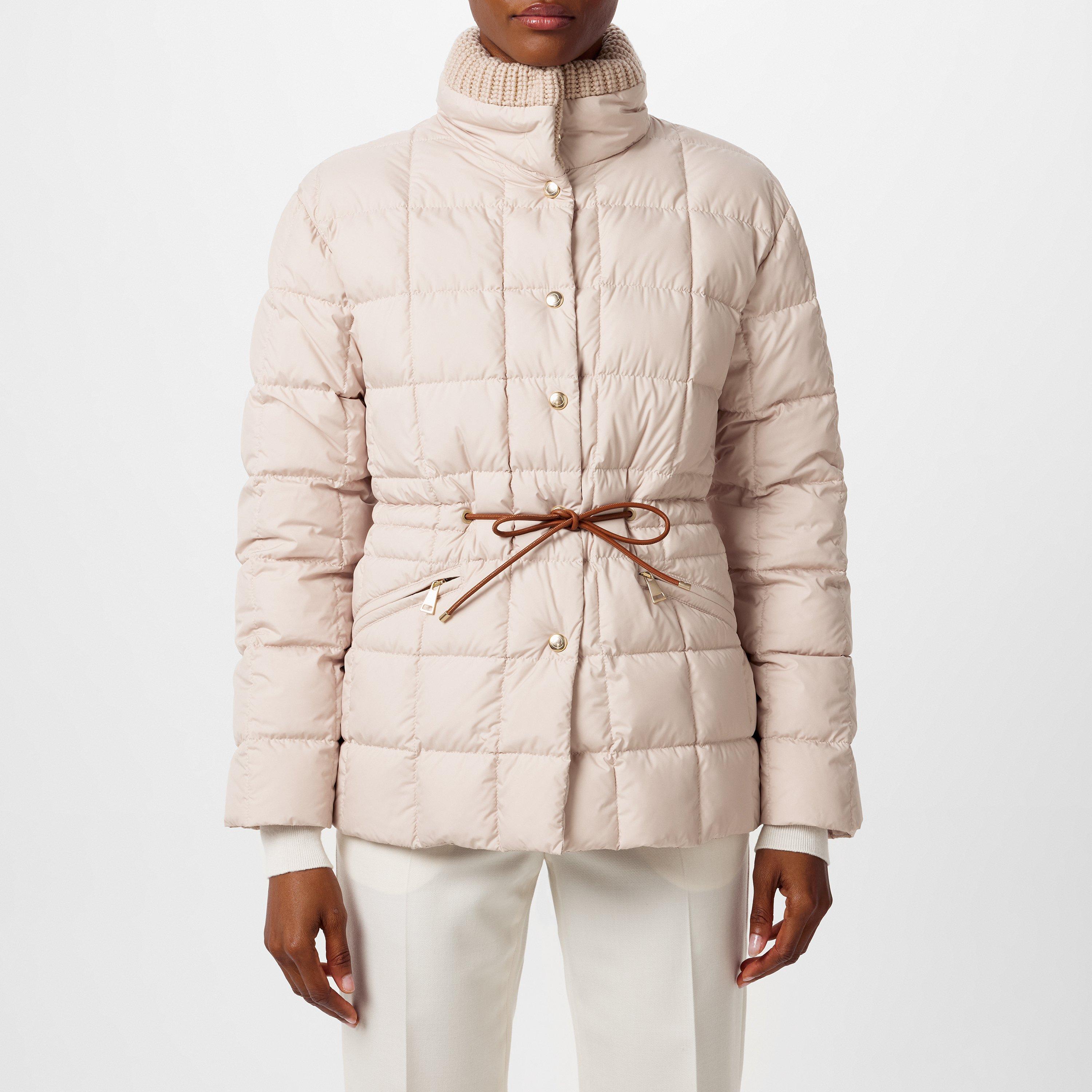 【関税込み】moncler 'Antigone' down jacket MONCLER Antigone ribbed-knit and leather-trimmed padded