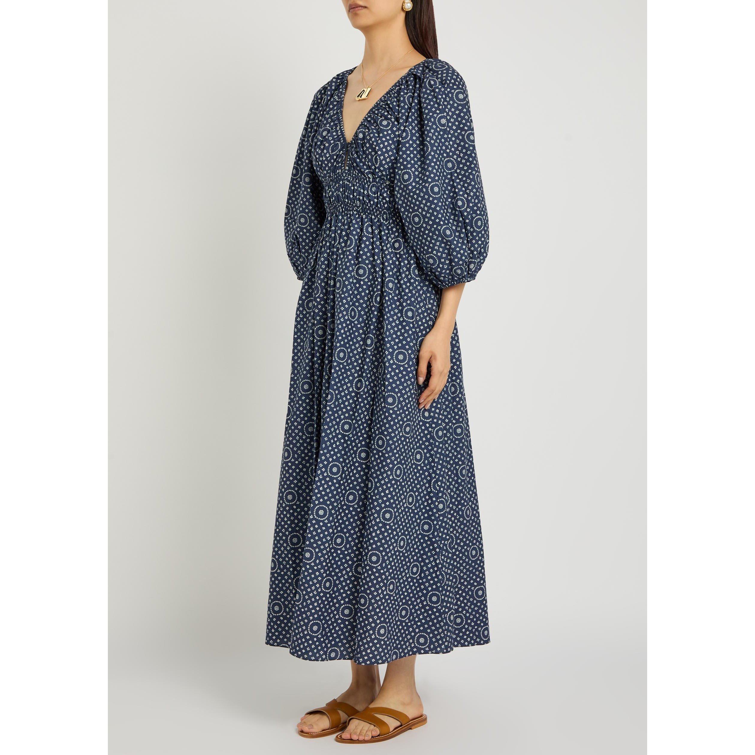 BLUE AND OTHER - Matteau - LD SHIRRED PLUNGE BUTTON DRESS - 2