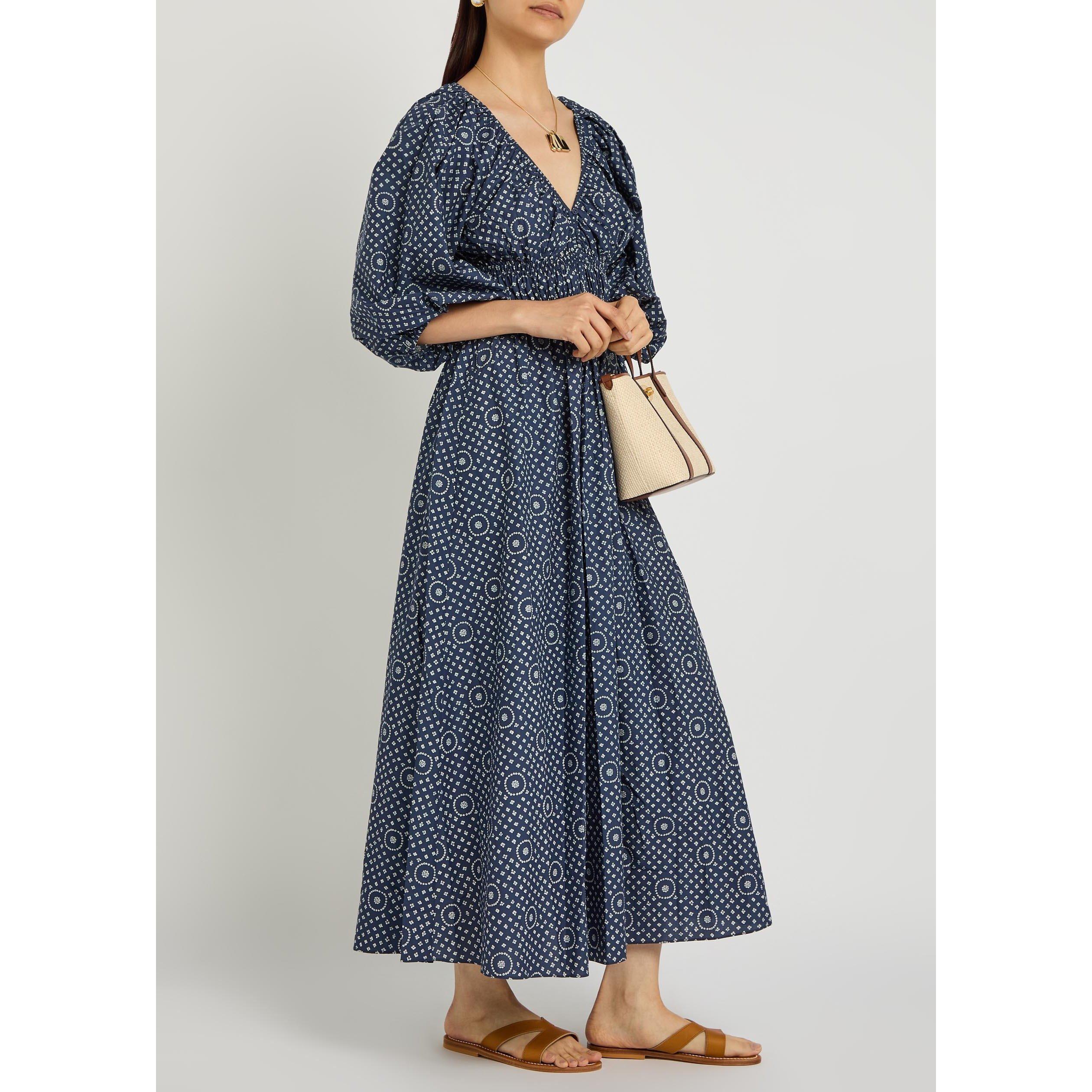 BLUE AND OTHER - Matteau - LD SHIRRED PLUNGE BUTTON DRESS - 5