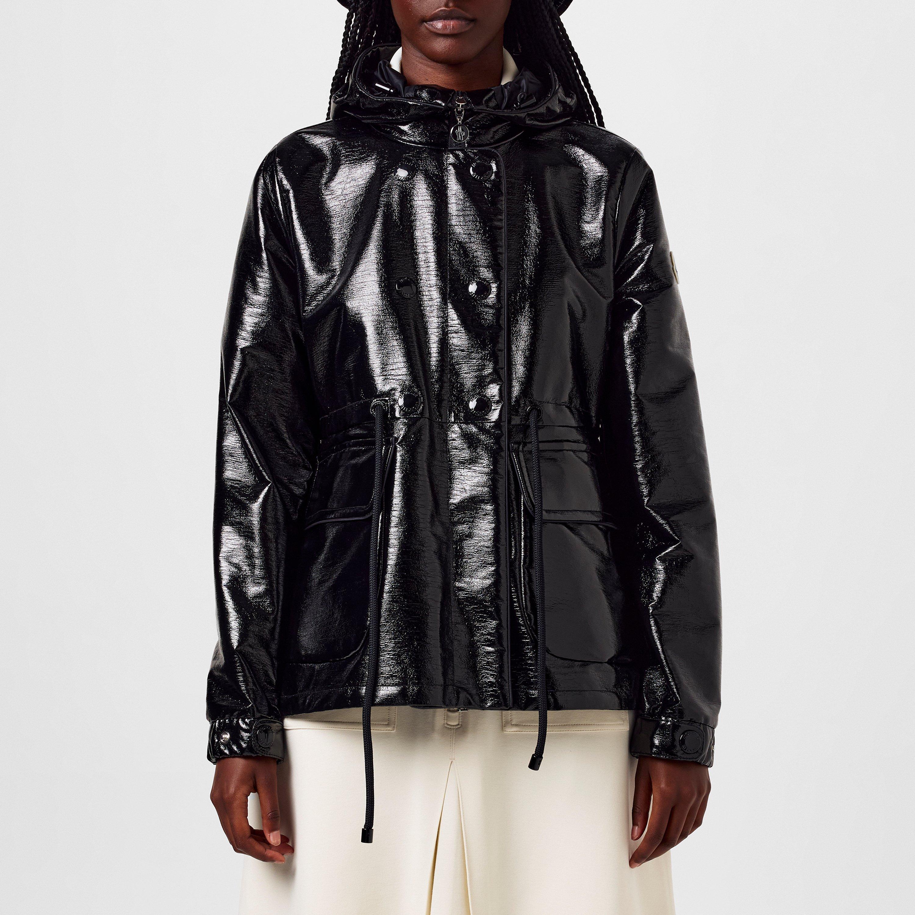 Moncler Women's Angou Short Glossy Hooded Long Sleeve Parka